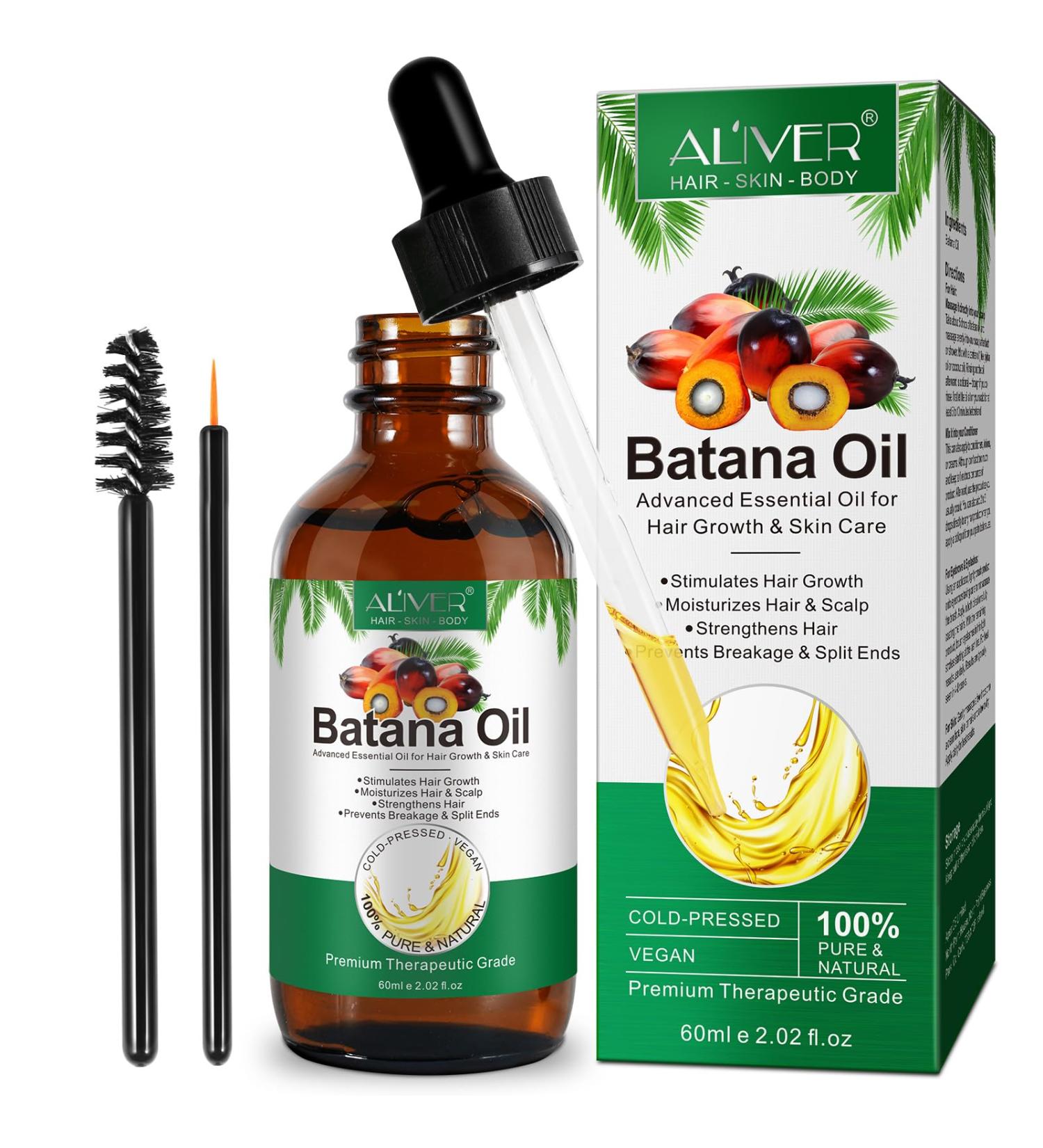 Batana Oil for Hair Growth Natural Organic Batana Hair Treatment Oil Prevents Hair Loss eliminates Split Ends & Increases Shine Batana Oil for Healthier Thicker Fuller Hair 60ML - Buy Online on GoSupps.com