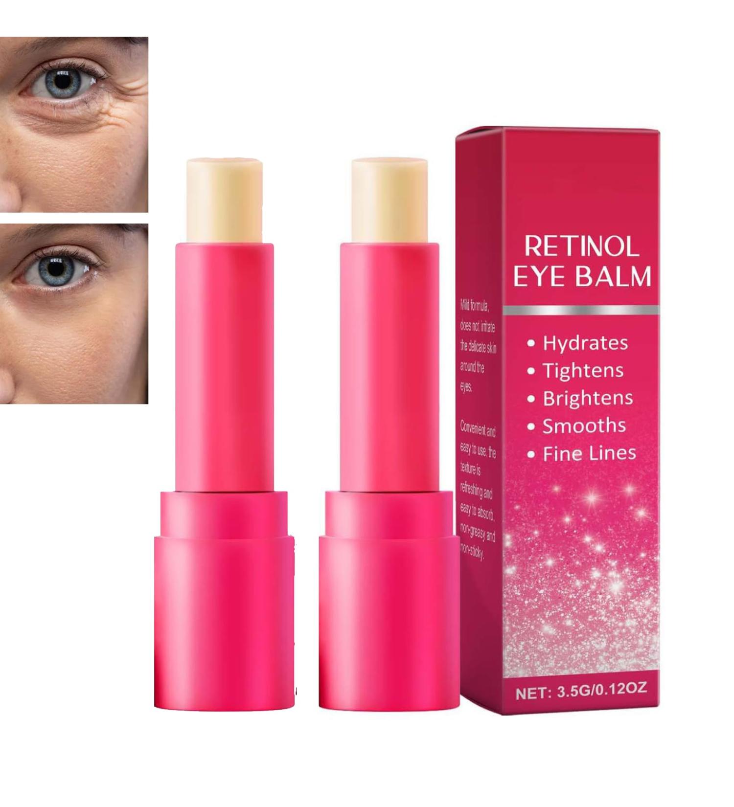 Retinol Eye Stick Instant Lift Plus Instant Eye Lift Cream Anti-Aging Eye Cream Skincare for Wrinkles Dark Circles Puffiness - Retinol Eye Balm Moisturizes Softens& Nourish Skin (2) - Buy Online on GoSupps.com