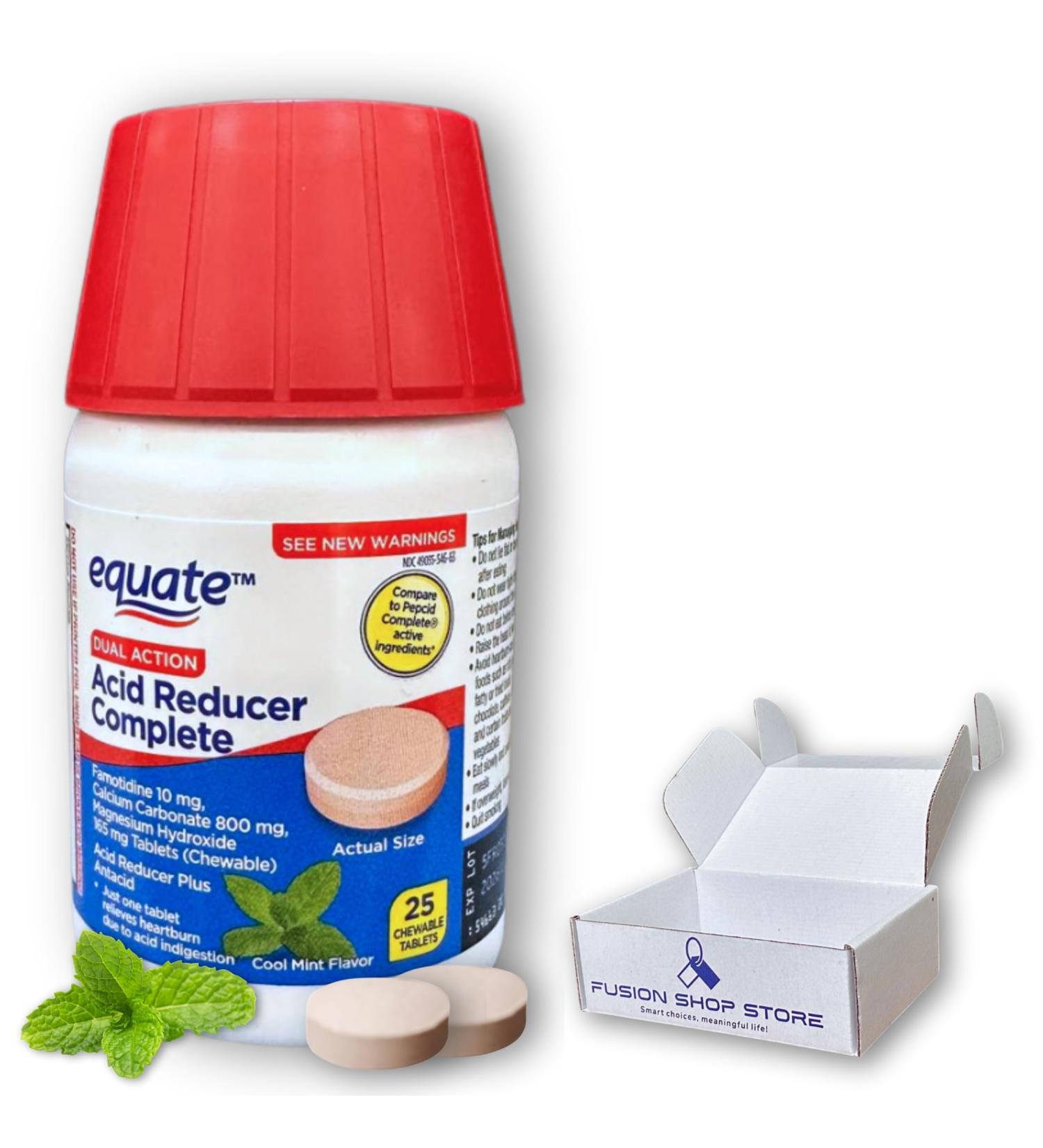 Dual Action Acid Reducer- Mint Chewable Tablets 25 Count (Pack of 1) Boxed by Fusion Shop Store - Buy Online on GoSupps.com