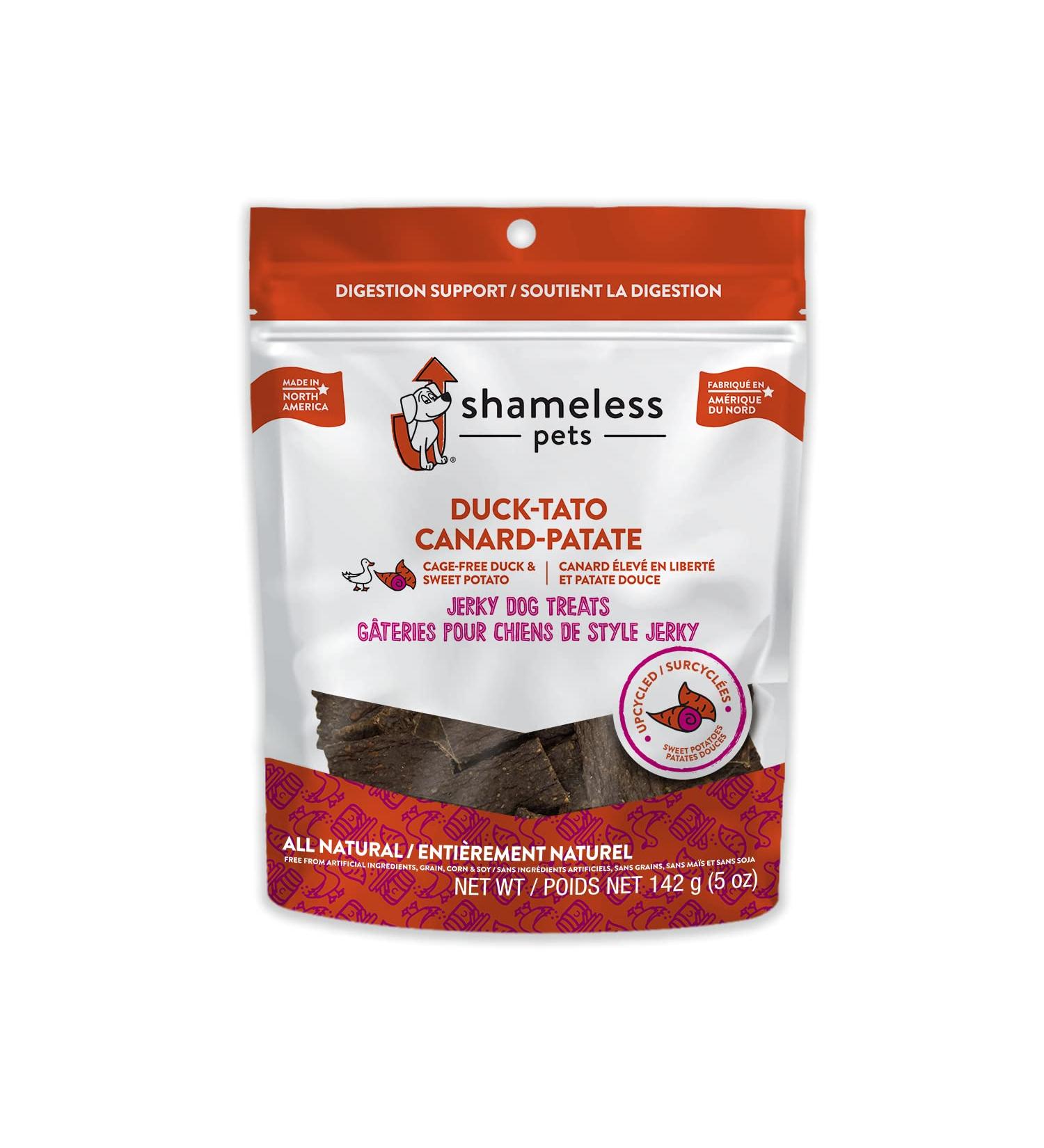 Shameless Pets Duck-Tato Jerky Dog Treats All Natural Duck Jerky Treats for Digestive Health Duck/Sweet Potato - 142 g Jerky Bites - Buy Online on GoSupps.com