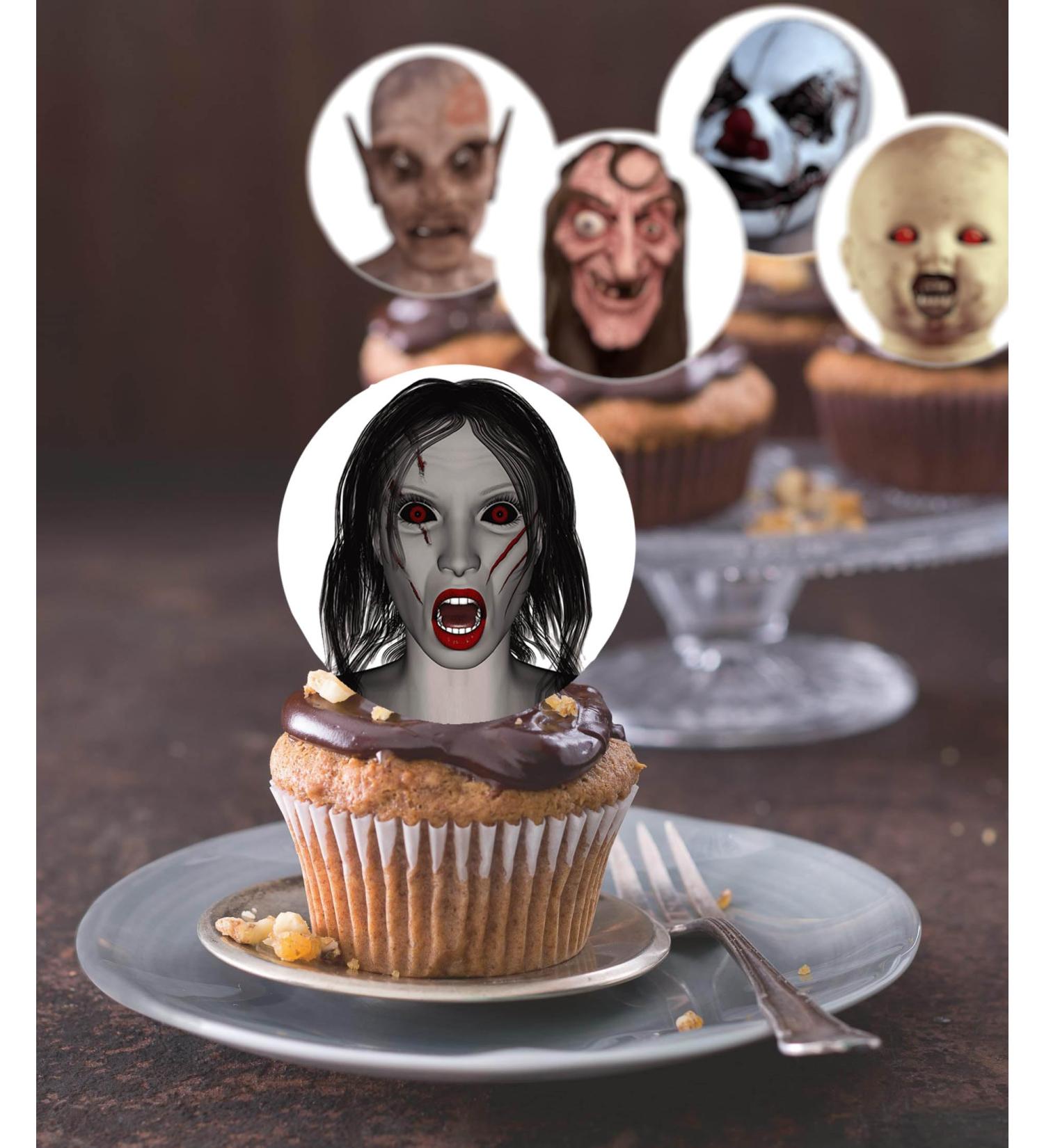 24 x Pre-Cut Halloween Mix 3 Edible Stand up Wafer/Rice Paper Cupcake Toppers Birthday Party Cake Decorations Horror Characters - Buy Online on GoSupps.com