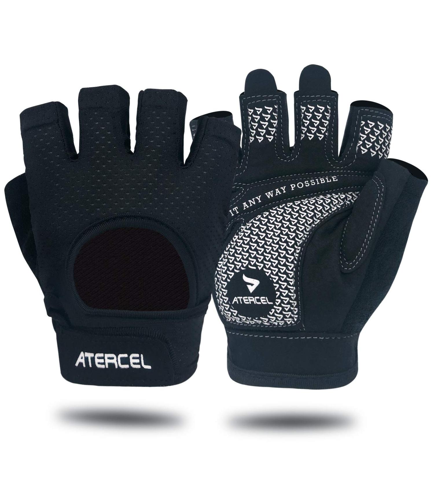 ATERCEL Fitness Gloves for Cycling & Training - Breathable Black Gloves for Men & Women | Premium Comfort & Performance - Buy Online on GoSupps.com
