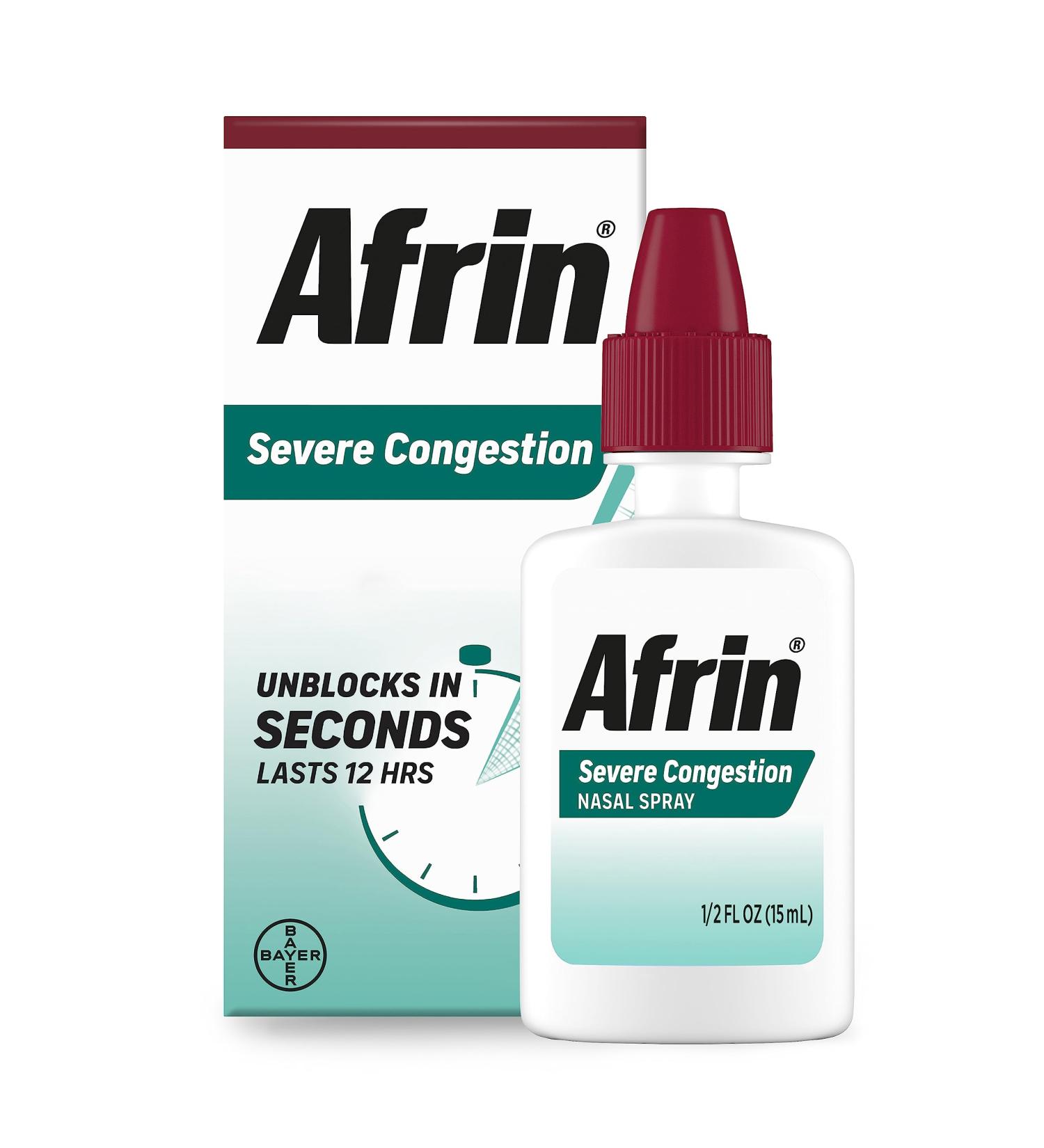 Afrin Severe Congestion Nasal Spray 15 mL - Pack of 6 | Fast Relief for Nasal Congestion | Ships Internationally - Buy Online on GoSupps.com