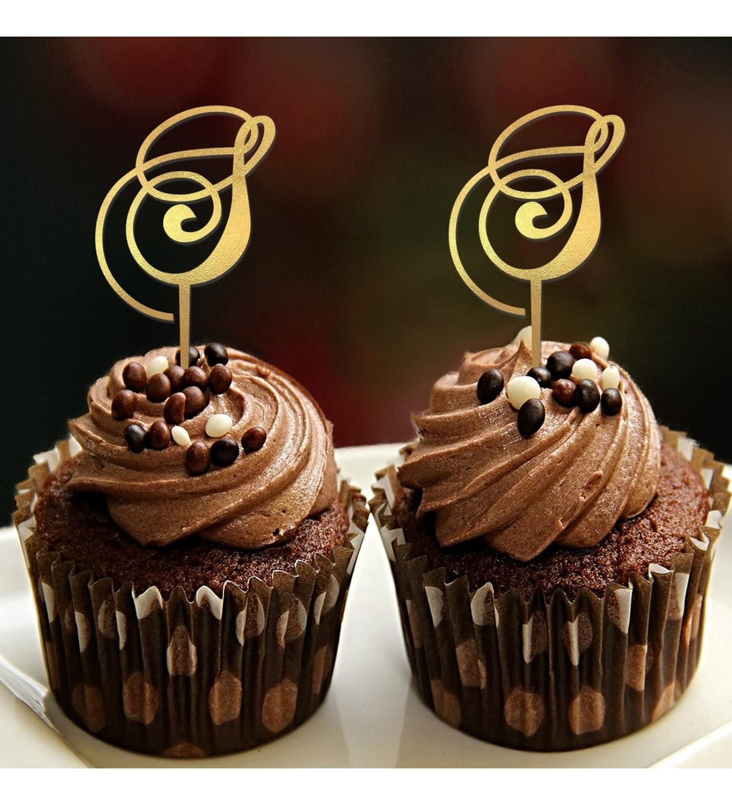 Letter S Cupcake Toppers Monogram Initial Last Name Botanical Wreath Elegant For Wedding Bridal Shower Party Favors Reusable Customize Your Own Cupcake Toppers Engagement Gifts 6PCS Style-10 - Buy Online on GoSupps.com