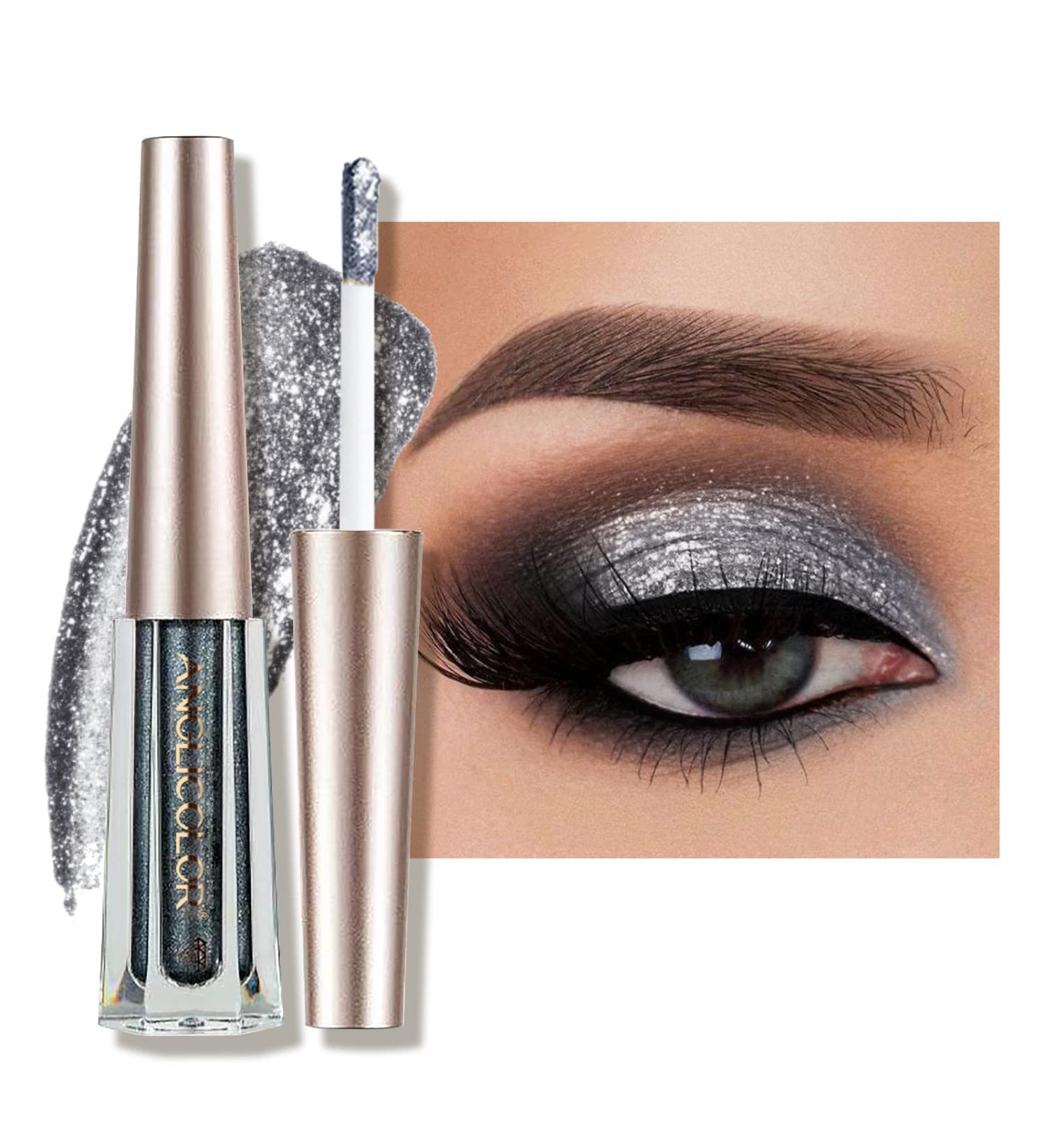 Anglicolor Eyeshadow Glitter Eyeshadow Shimmer Eye Shadow Liquid Eyeshadow Glitter Liquid Eye Shadow Sparkling Eye Makeup Tool Best Gift For Women Girls (05#Black) - Buy Online on GoSupps.com