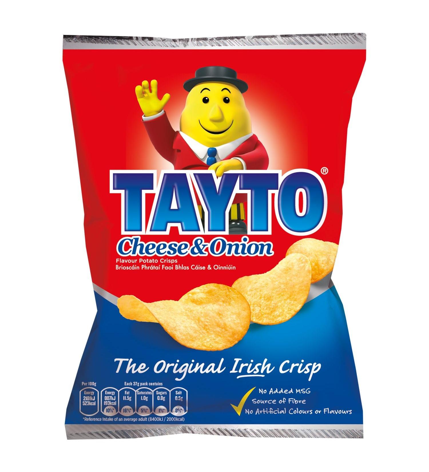 TAYTO Cheese and Onion Crisps 37g (8 count) by Tayto
