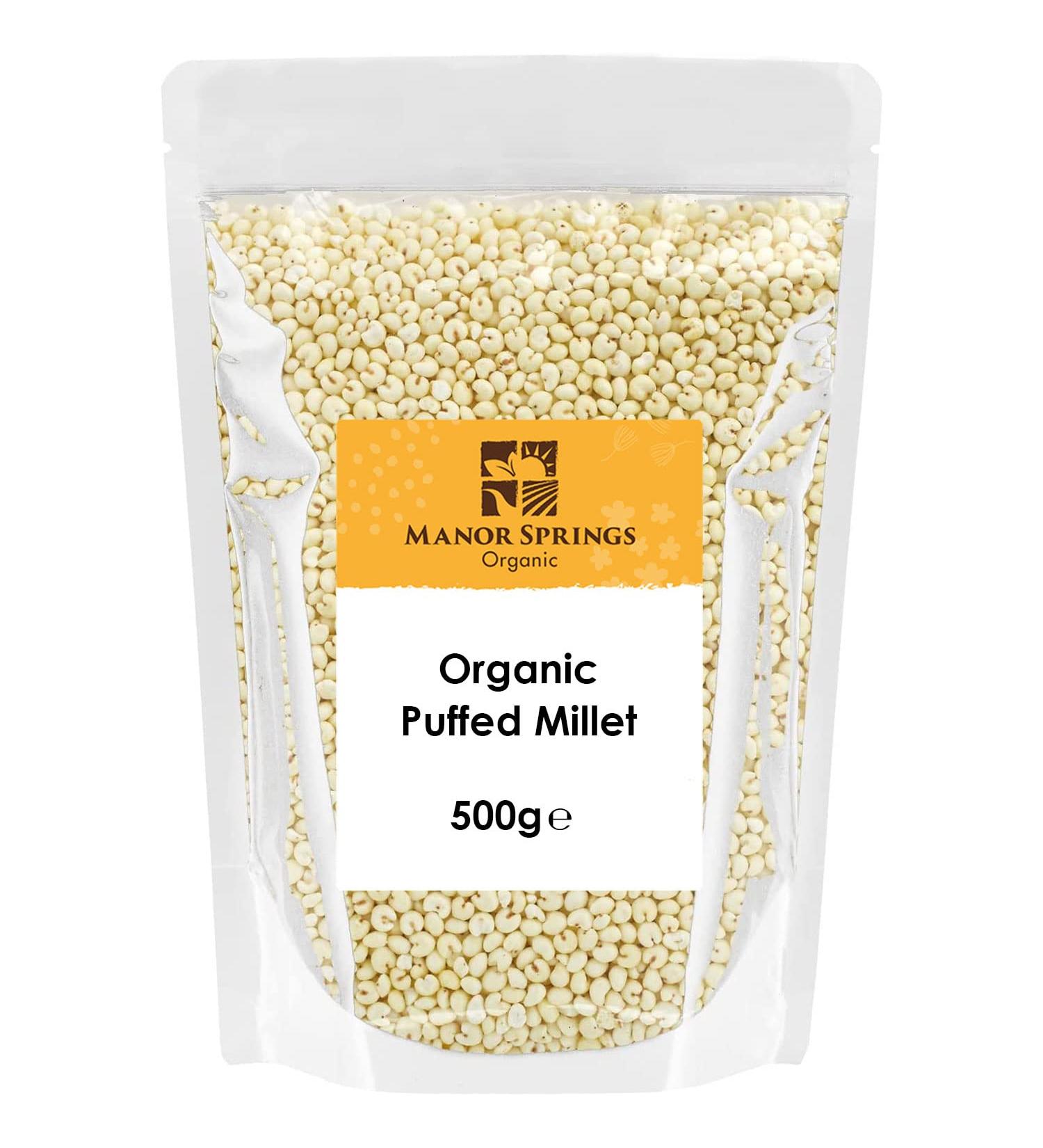Manor Springs Organic Puffed Millet 500g - Premium Organic Cereal Option - Buy Online on GoSupps.com
