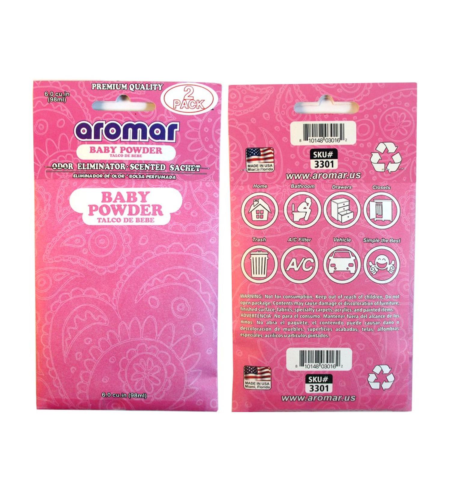 6 Pc Baby Powder Scented Sachet Drawer Bags - Large Fresh Scent Air Freshener for Home & Travel | Premium Quality & Long-lasting Aroma - Buy Online on GoSupps.com