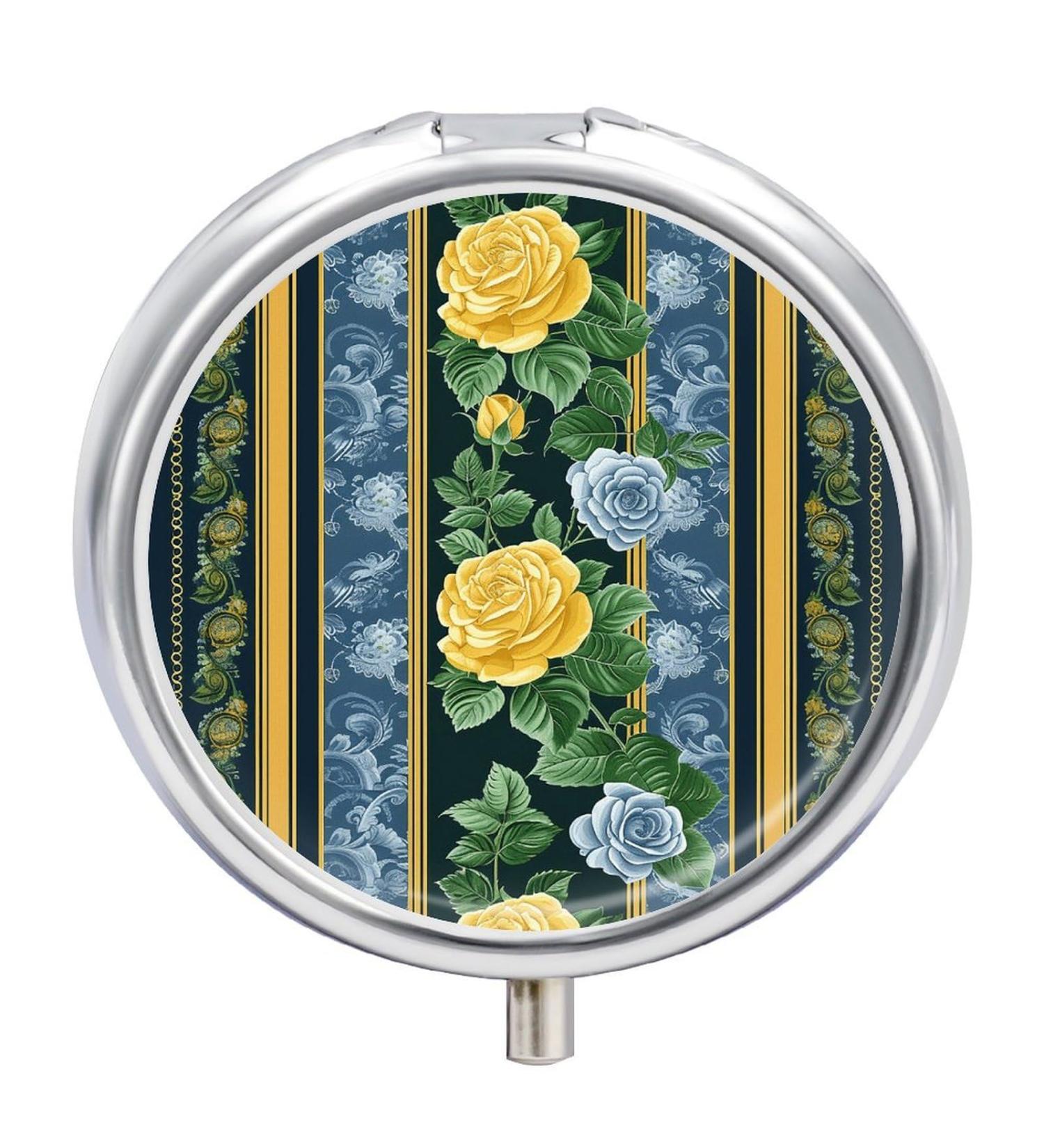 Travel Pill Box Organizer - 3 Compartment Portable Medicine Case with Vertical Stripe Pattern - Perfect for Purse & Pocket - Buy Online on GoSupps.com