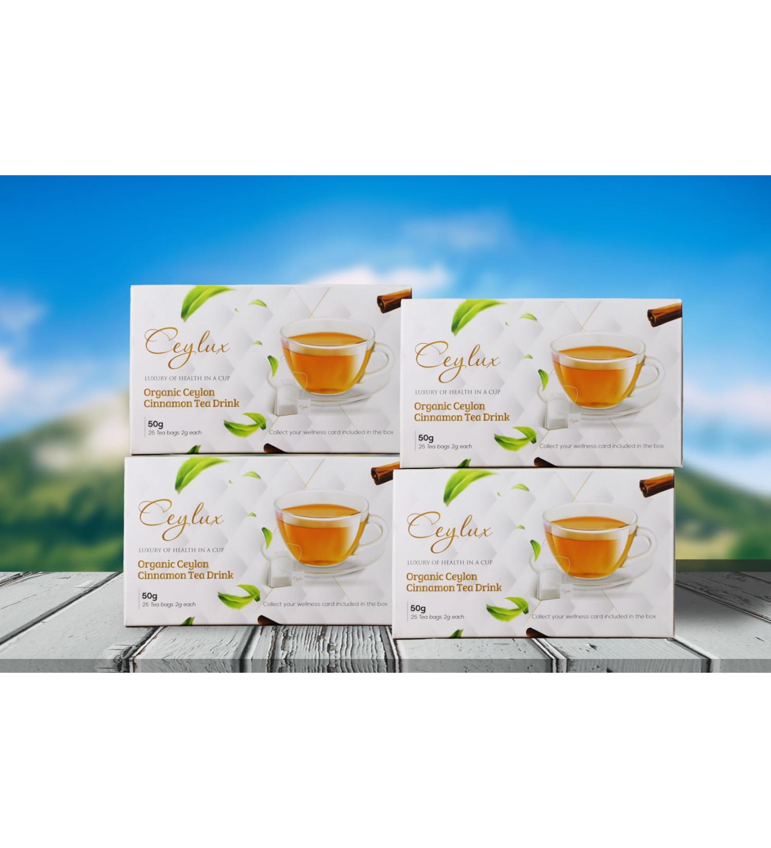 Ceylux Premium Organic Ceylon Cinnamon Tea Drink | 100% Organic | 100 Tea Bags | Rainforest Alliance Certified | Ceylon Tea 4 - Buy Online on GoSupps.com