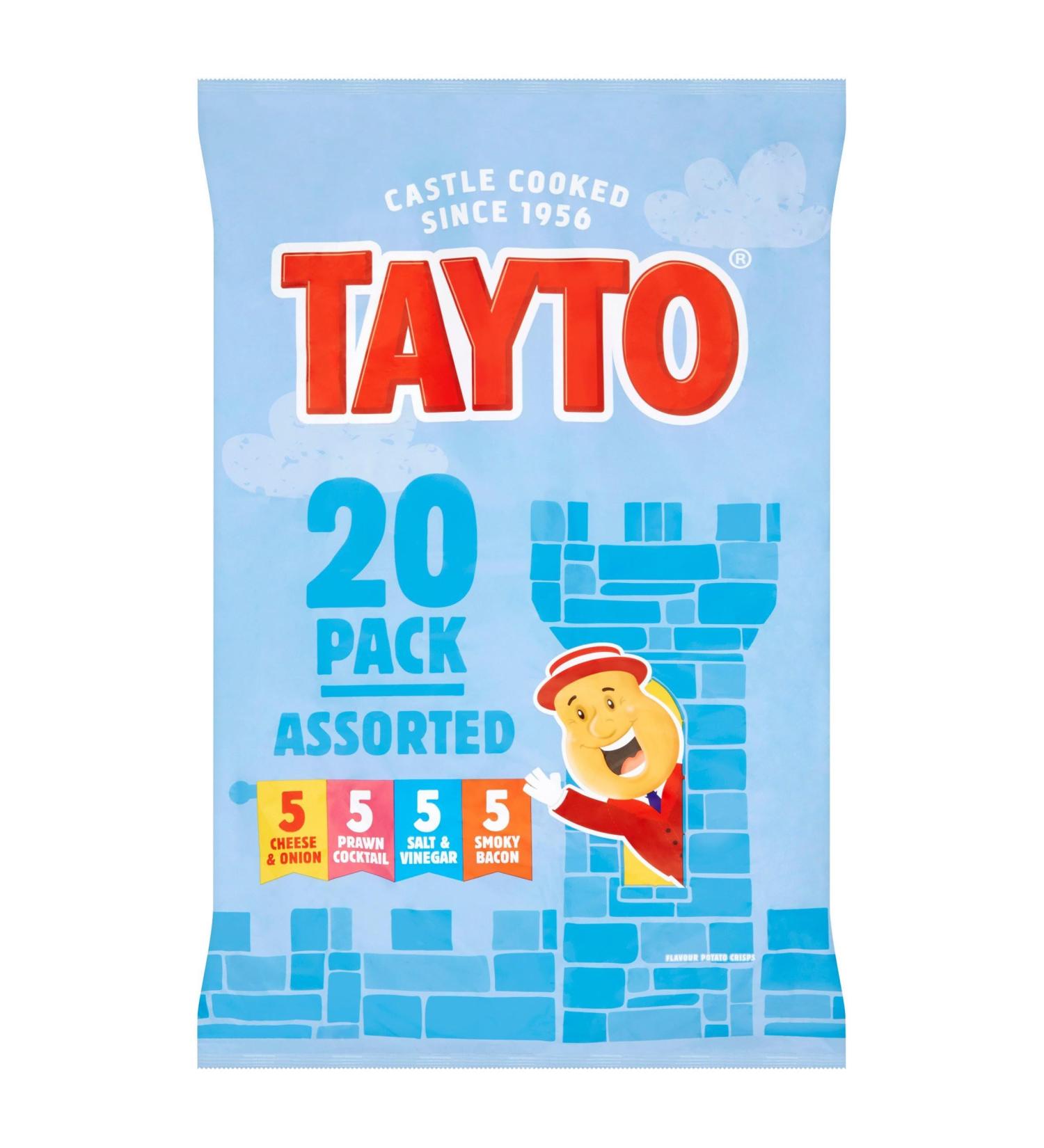 Tayto Assorted Flavour Potato Crisps 20 x 25g
