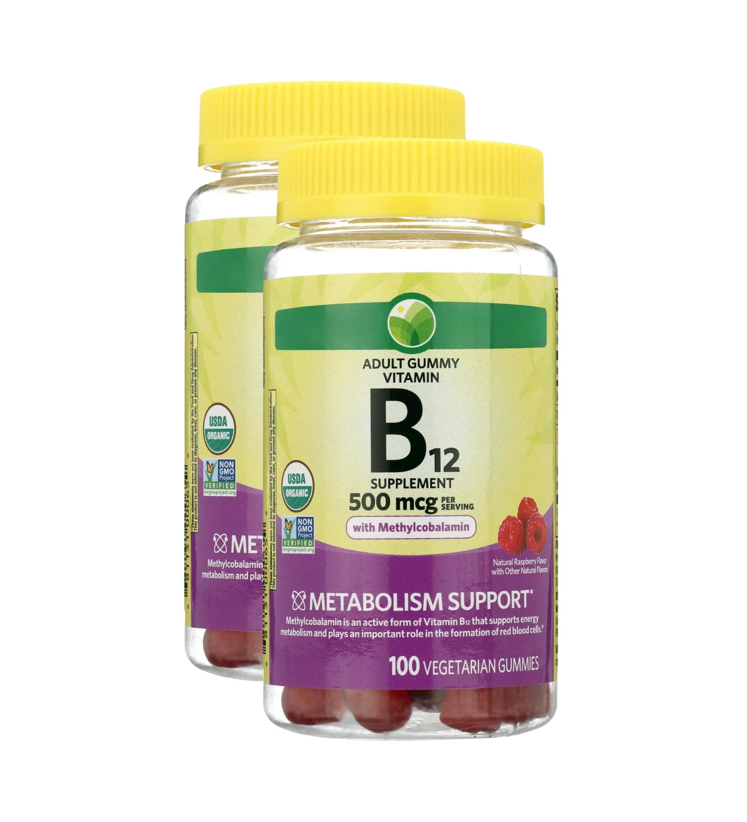 KP+ Vitamin B12 | Vitamin B12 Gummies | 500 mcg Methylcobalamin | Supports Energy & Metabolism | 100 Vegetarian Gummies | Pack of 2 - Buy Online on GoSupps.com
