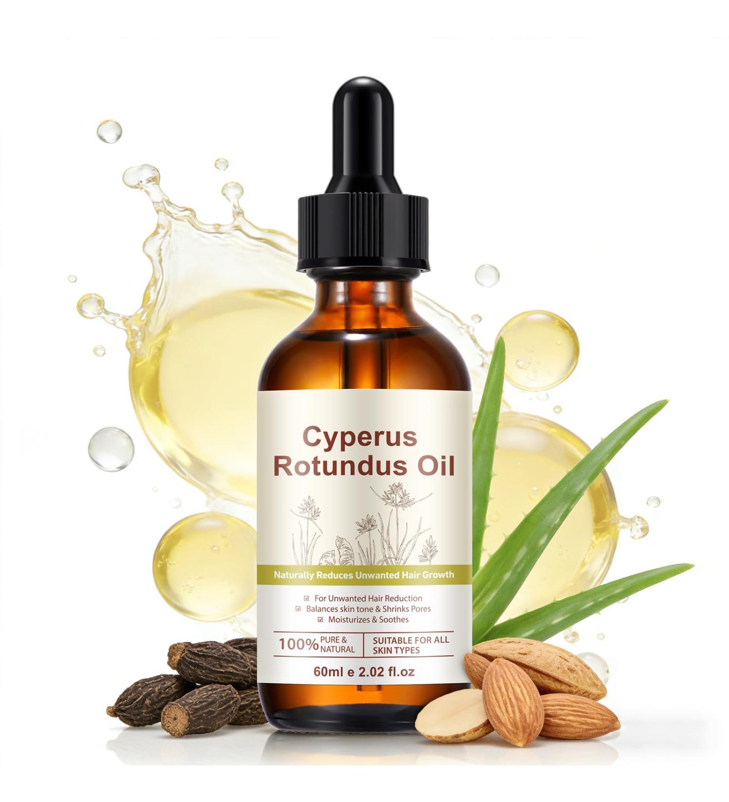 Cyperus Rotundus Oil Cyperus Rotundus Oil for Hair Removal - Natural & Gentle Oil for Reducing Body Hair Growth Moisturizes & Soothes - Suitable for All Skin Types - Buy Online on GoSupps.com