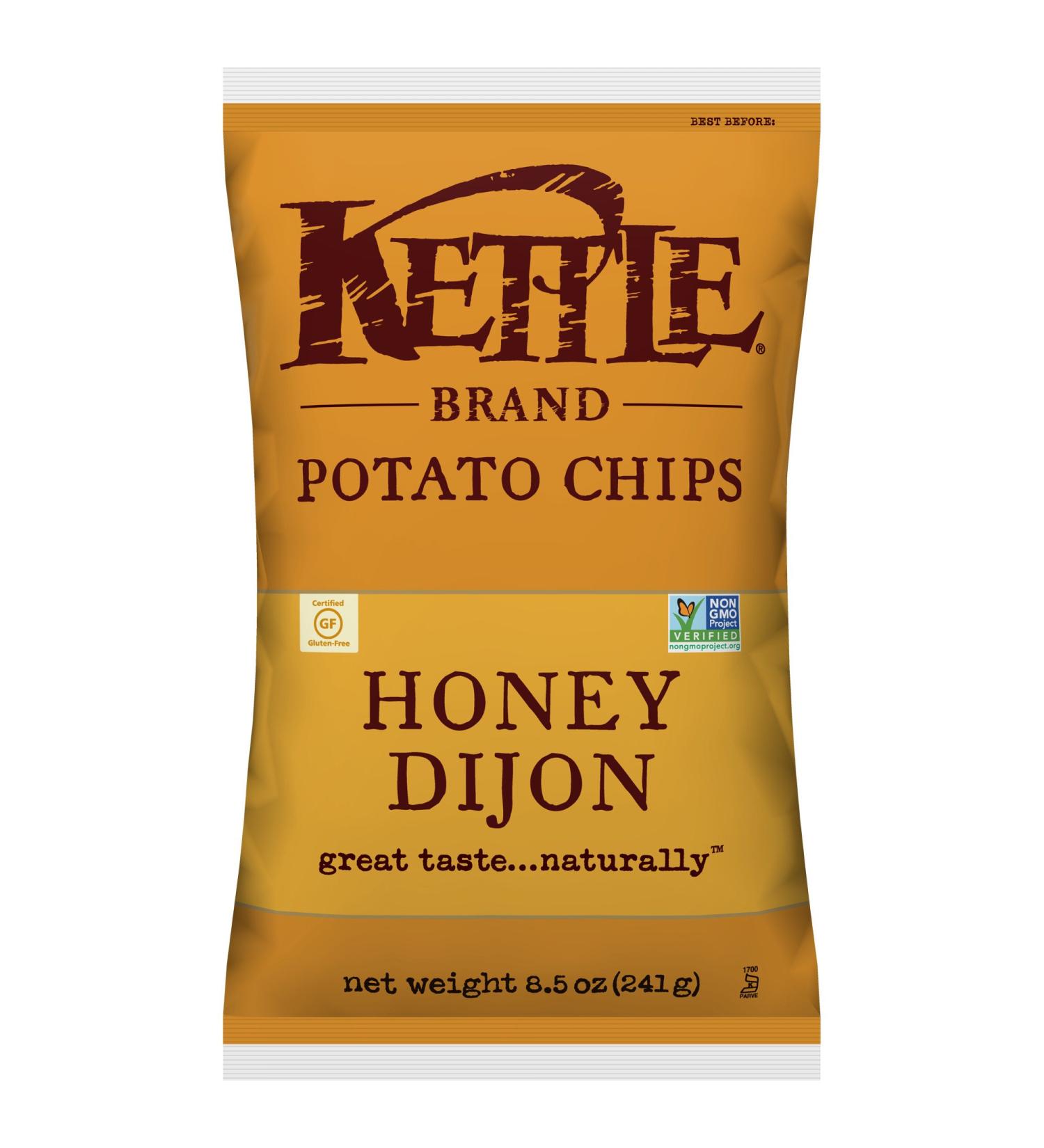 Kettle Brand Honey Dijon Potato Chips - 8.5oz Bags, Pack of 12 | Crunchy Snack Upgrade - Buy Online on GoSupps.com