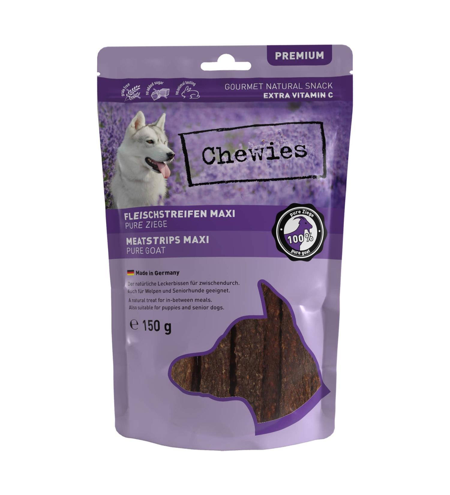 Buy Chewies 100% Goat Meat Strips for Dogs - 150g Hypoallergenic & Grain-Free Treats - International Shipping - Buy Online on GoSupps.com