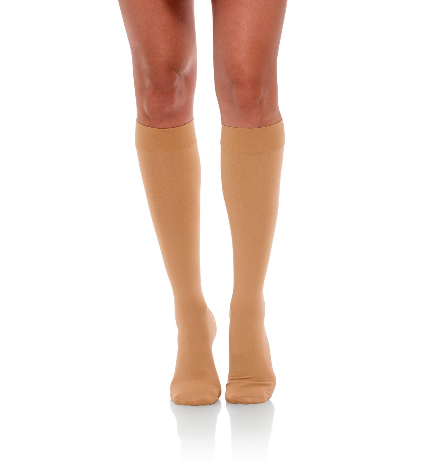 JOMI Compression Knee High Stockings 15-20mmHg Opaque Closed Toe - Size 130 Large Beige - Buy Online on GoSupps.com