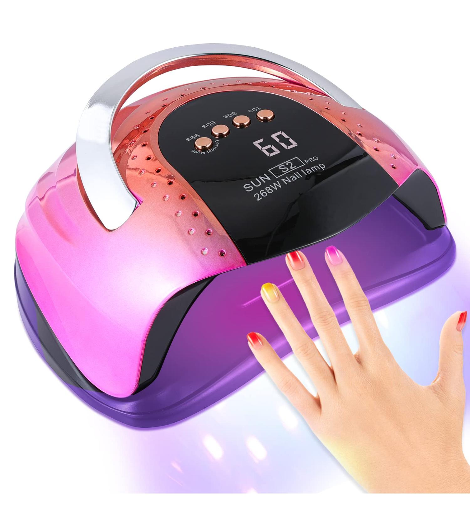 Buy Gel UV LED Nail Lamp - 268W High Power 4 Timer Settings & Auto Sensor for Professional Manicure - Buy Online on GoSupps.com