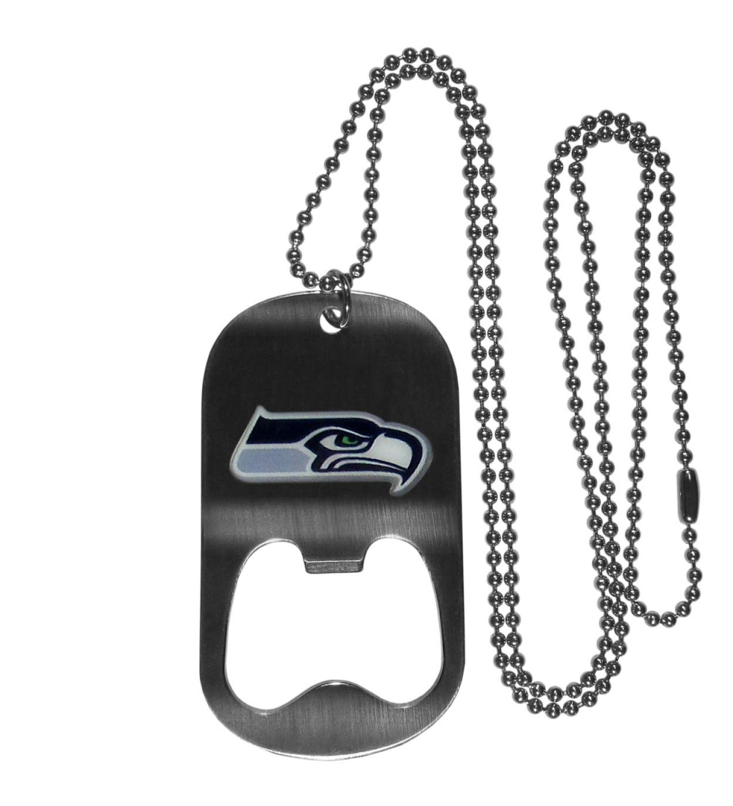 Siskiyou Sports NFL Bottle Opener Tag Necklace Seattle Seahawks 51 cm
