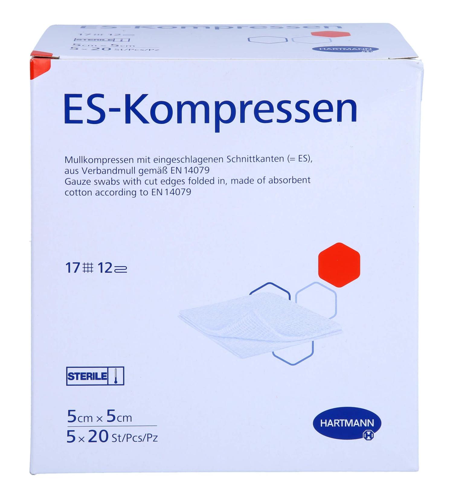Buy ES Compresses Sterile 5x5 cm Bulk Pack of 20 Pcs for International Shipping - Buy Online on GoSupps.com