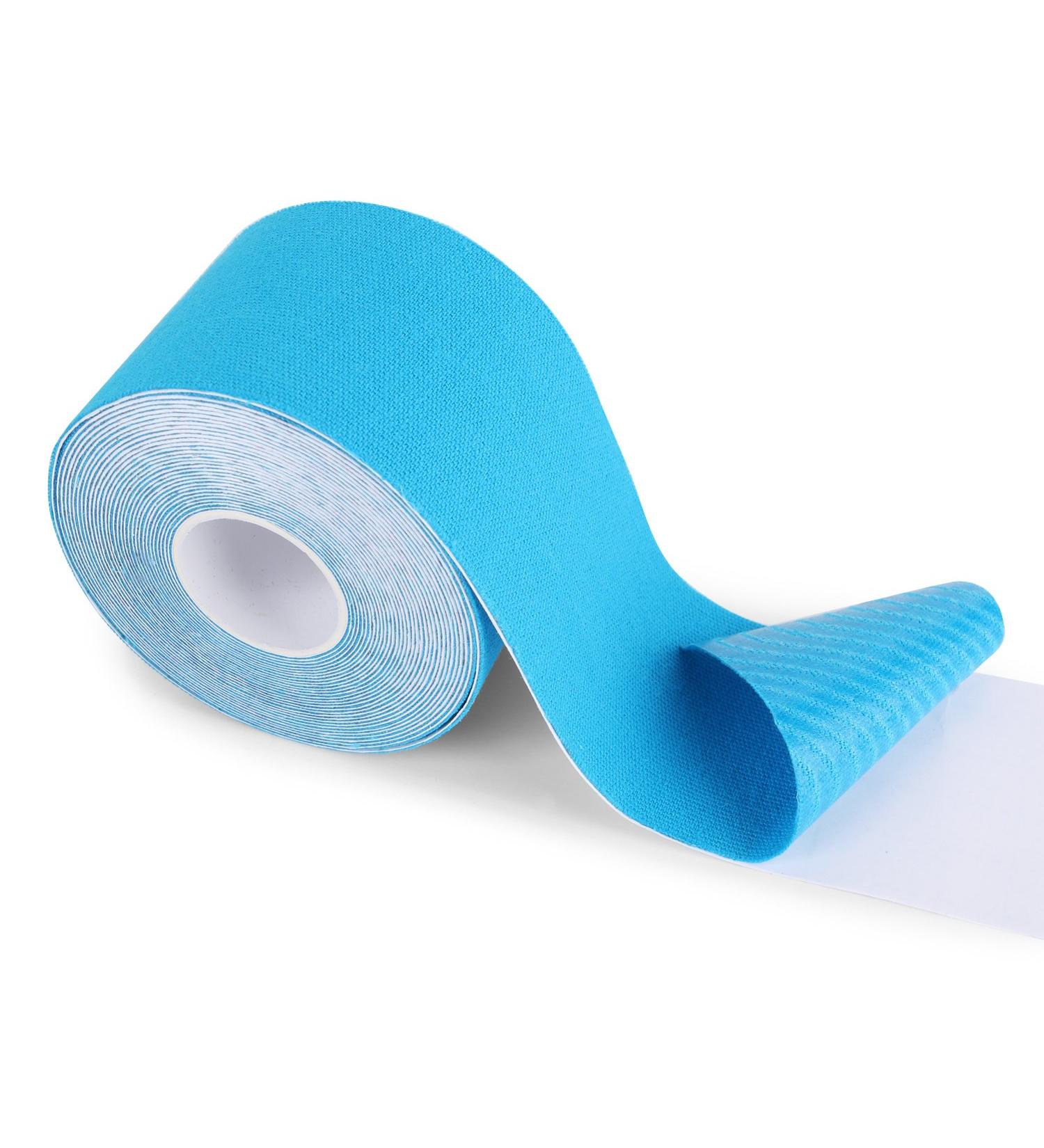 FITOP Cotton Kinesiology Tape | 5m x 5cm | Blue Physio Tape for Pain Relief & Support - Fast International Shipping - Buy Online on GoSupps.com
