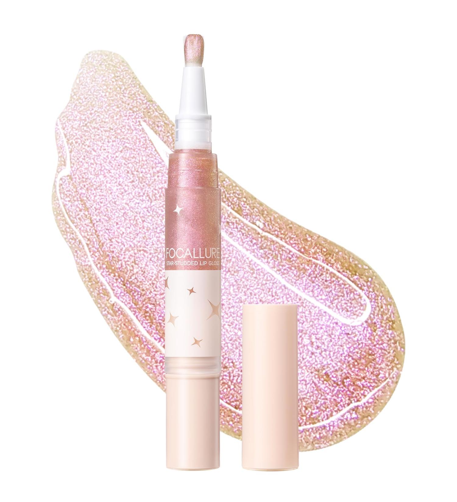 FOCALLURE Glitter Lip Gloss | High Shine Shimmer Lipstick | Long Lasting Hydrating Lipcolor | Non-Sticky Lightweight Formula - Shop Internationally - Buy Online on GoSupps.com