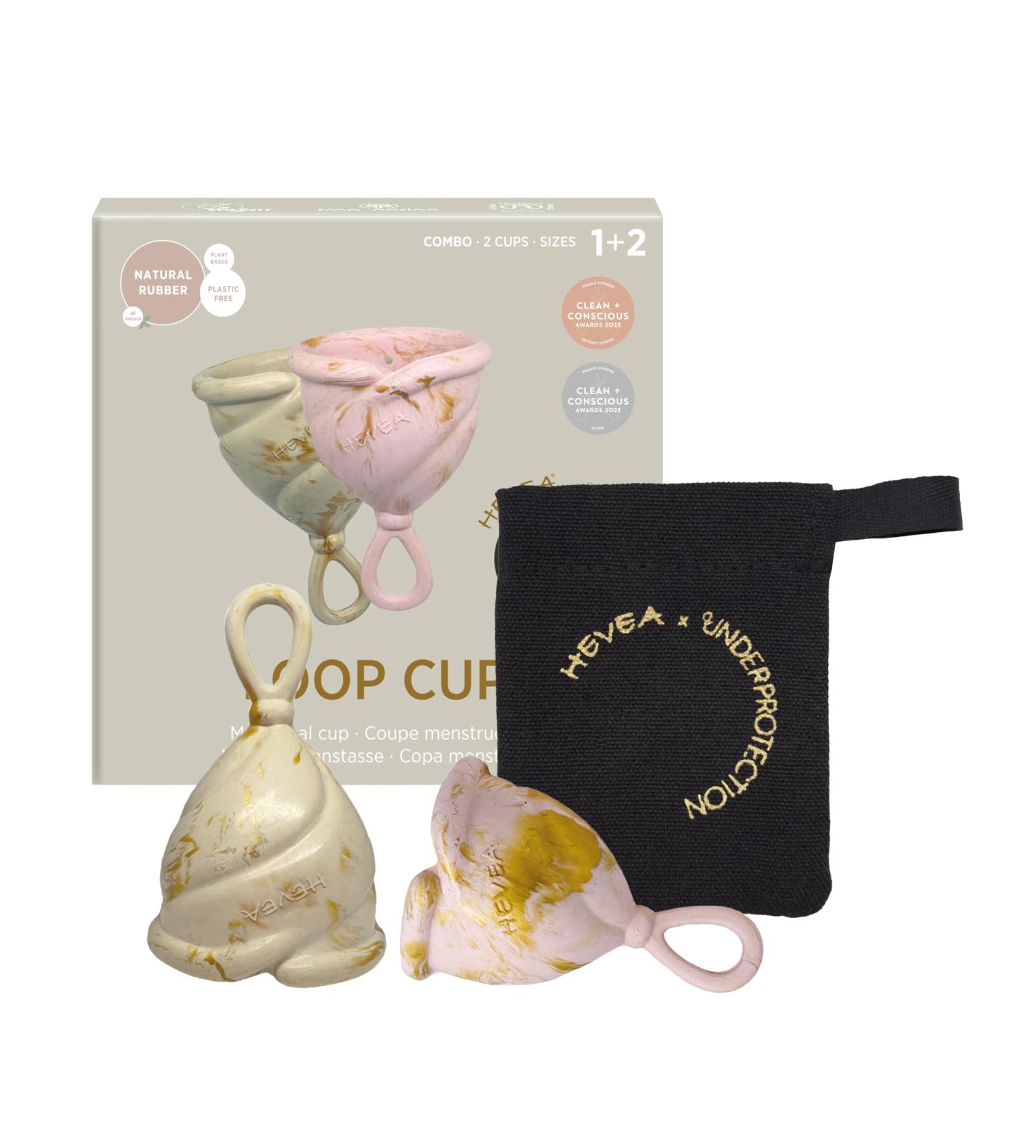 Hevea Loop Menstrual Cup - Size 1 & 2 in Golden Blush & Golden Sand | Eco-Friendly Reusable & International Shipping - Buy Online on GoSupps.com