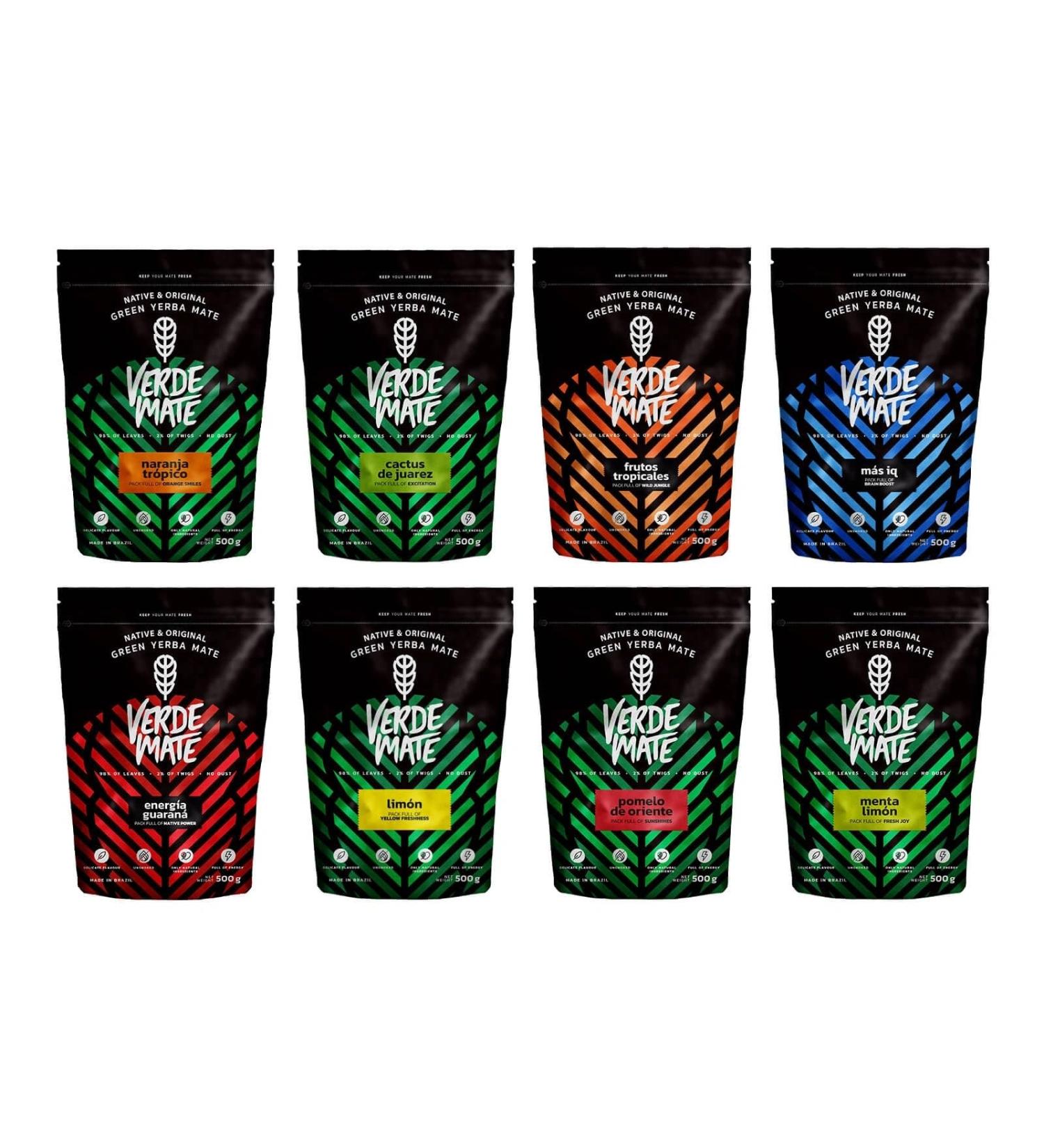 Coffret Yerba Mate Verde Mate Green 8 saveurs fonctionnelles et fruit es (8 500 g) - Buy Online on GoSupps.com