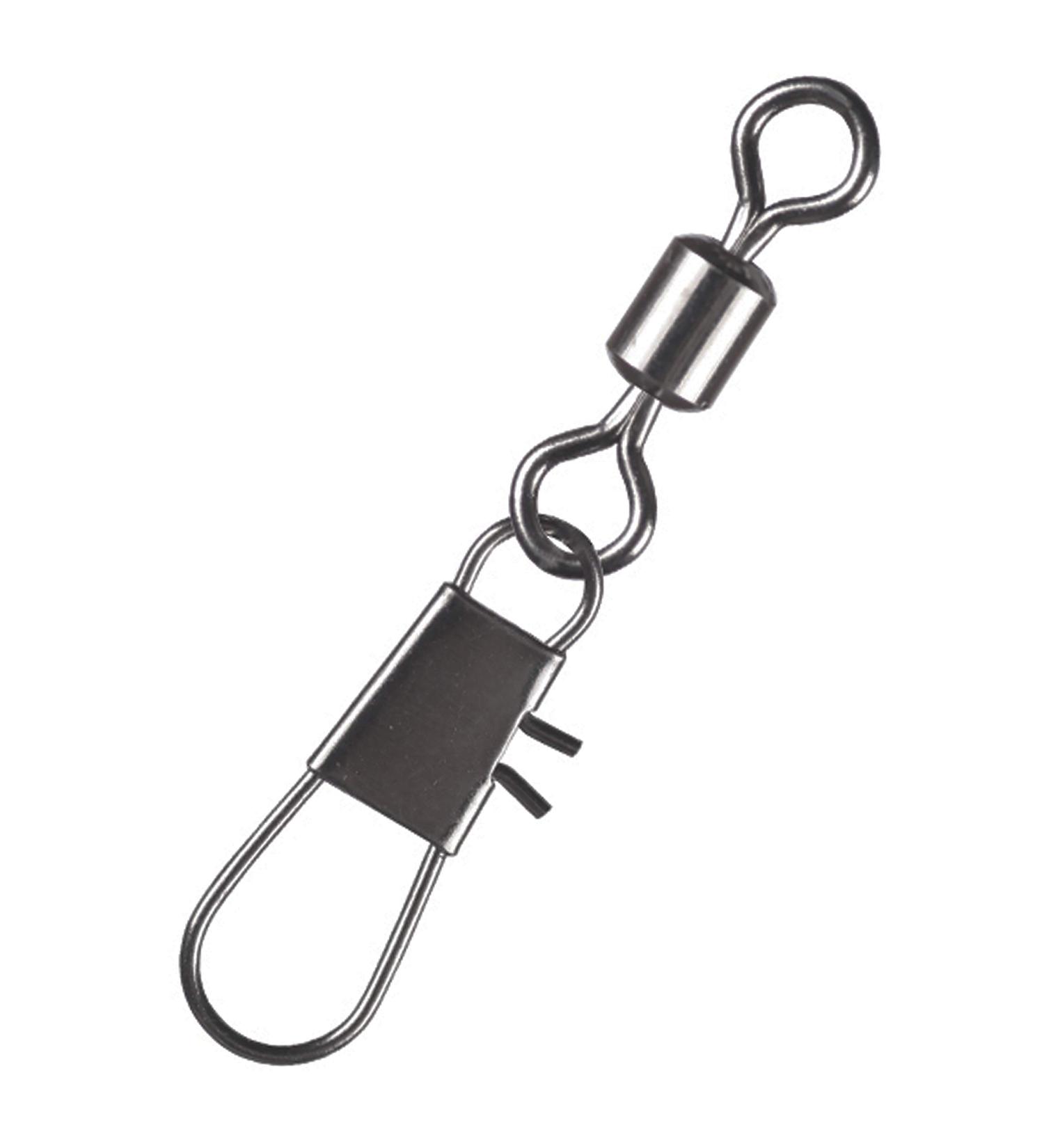 100pcs Barrel Snap Swivels Fishing Rolling Swivel with Safety Snap Copper Stainless Steel Line Connector - Saltwater & Freshwater | 8 - Buy Online on GoSupps.com
