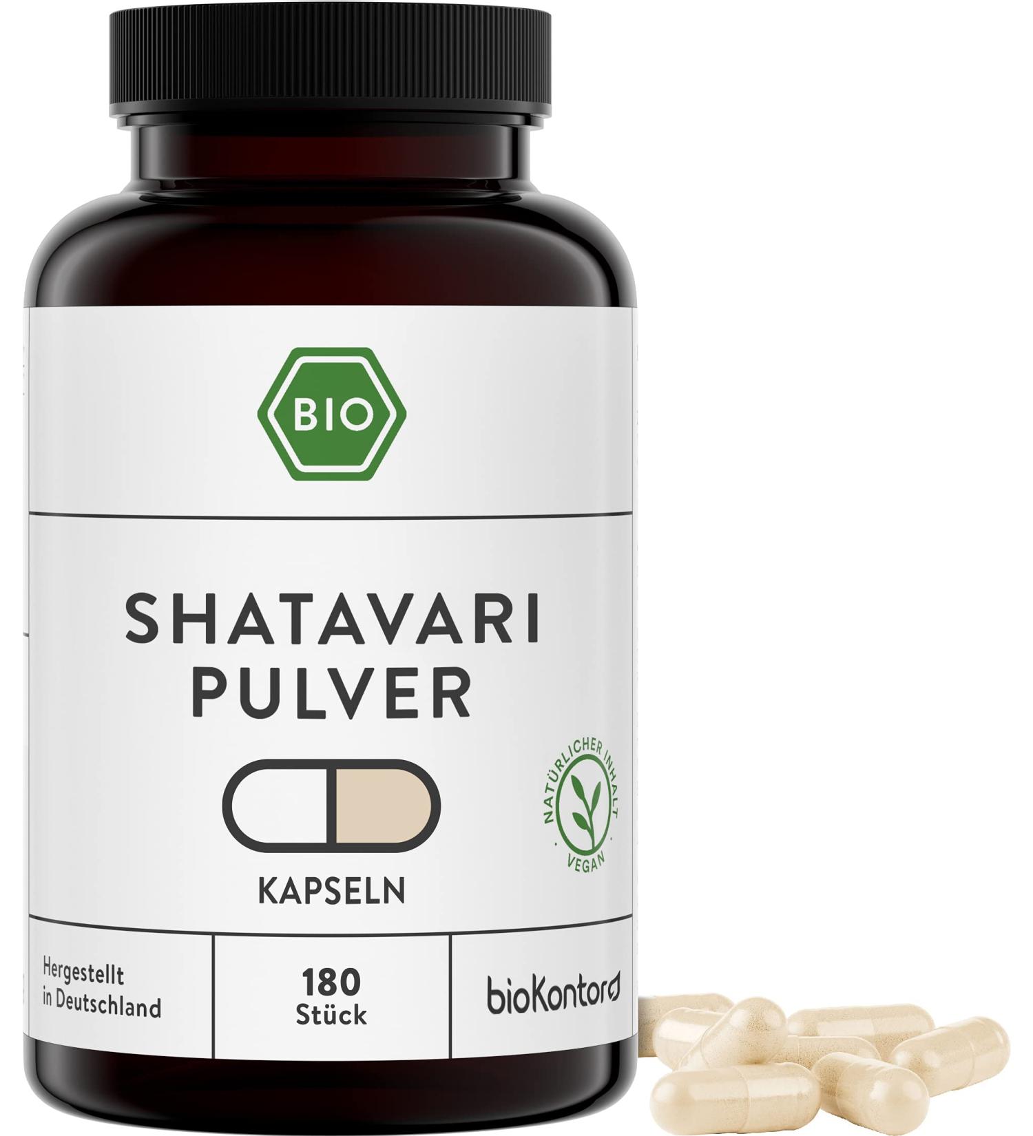 Shatavari Capsules Bio - 180 Vegan Capsules 1500mg Daily Dose Additive-Free Laboratory Tested in Germany | Biocontor - Buy Online on GoSupps.com