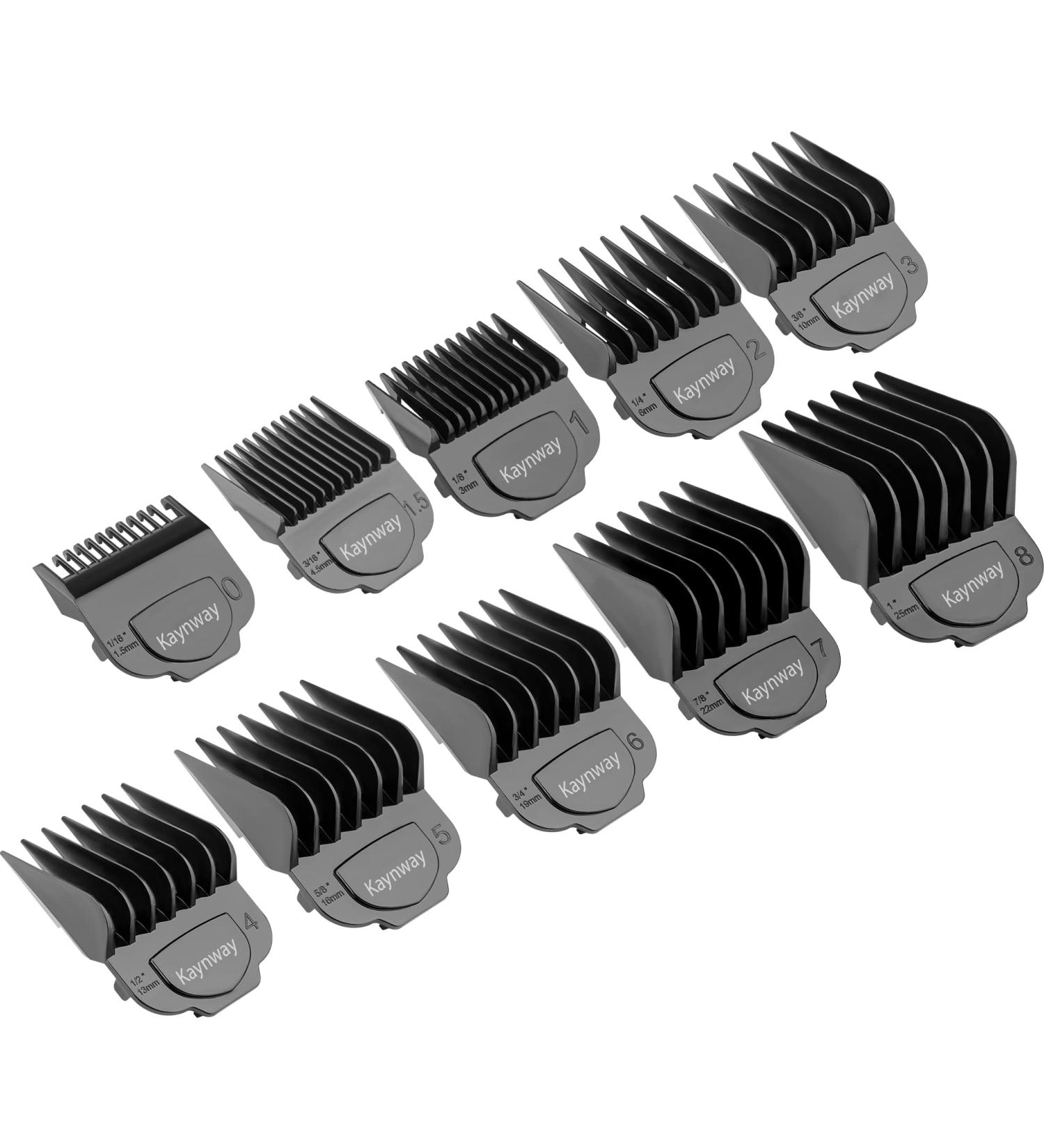 Andis Clipper Guards Set - Kaynway Professional Upgrade Magnetic Comb Guides for Andis Master Clipper 10PCS (Black) - Buy Online on GoSupps.com