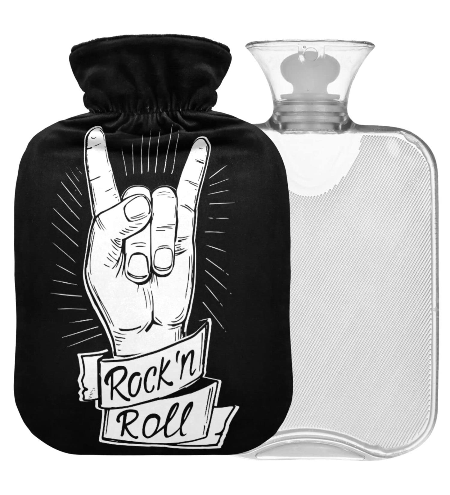 NAANLE ROCK & ROLL Transparent Hot Water Bottle - 1L Handfoots Heating Bag for Pain Relief & Cold Therapy | International Shipping - Buy Online on GoSupps.com