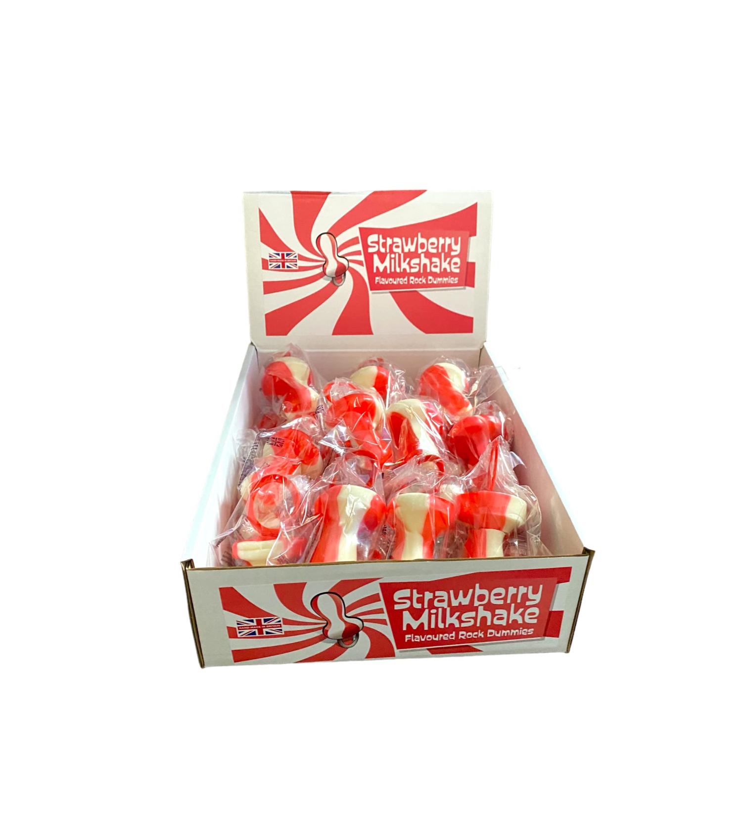 10 X Giant Strawberry Milkshake Rock Dummy Uk Made Party Favours Cake Decoration Handmade Dummies