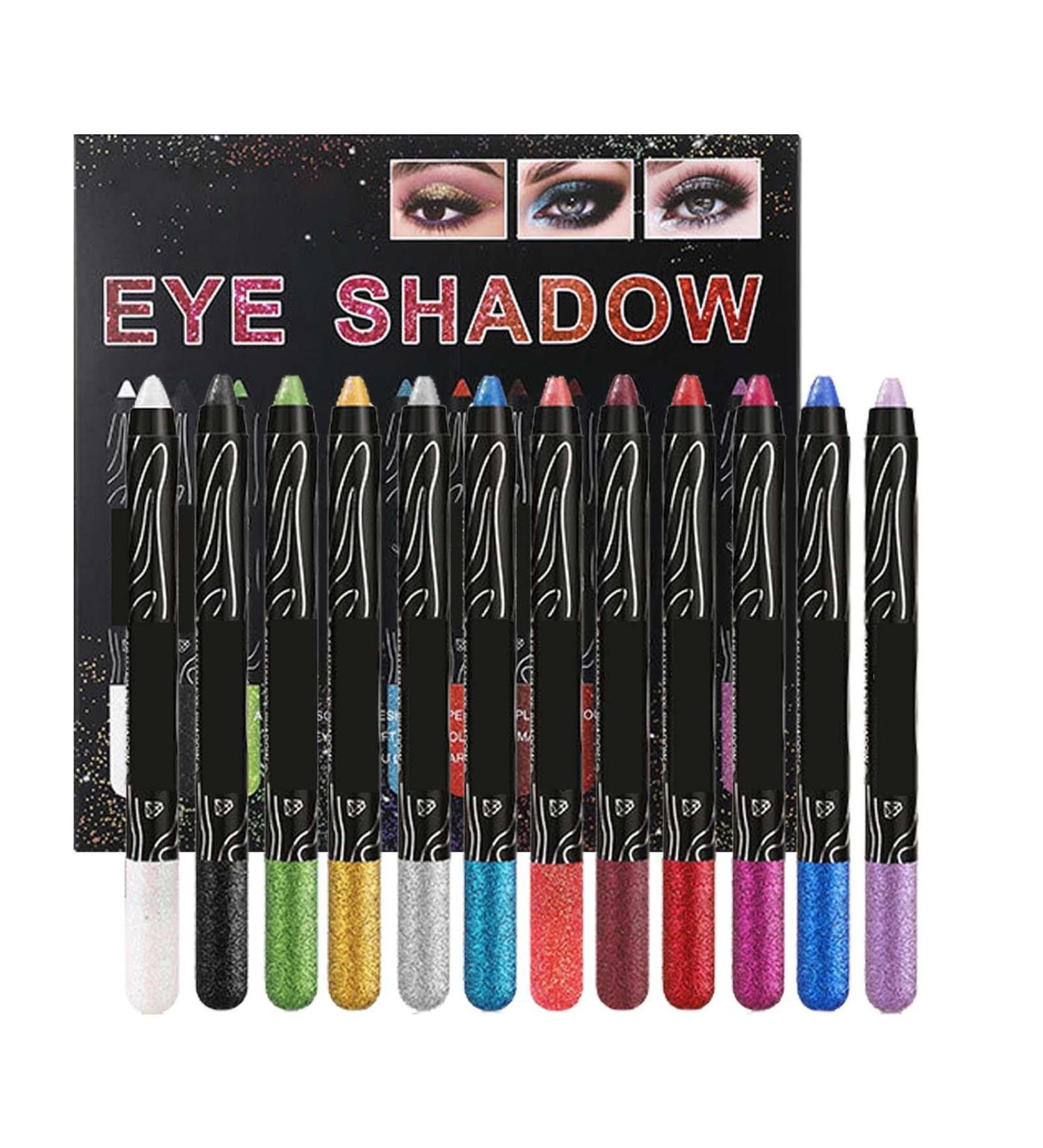 Eyeshadow Pen - Glitter Eye Pencil Glitter Eye Pencil High Pigmented Smudge-Proof Pearlescent For Women Eyes Makeup - Buy Online on GoSupps.com
