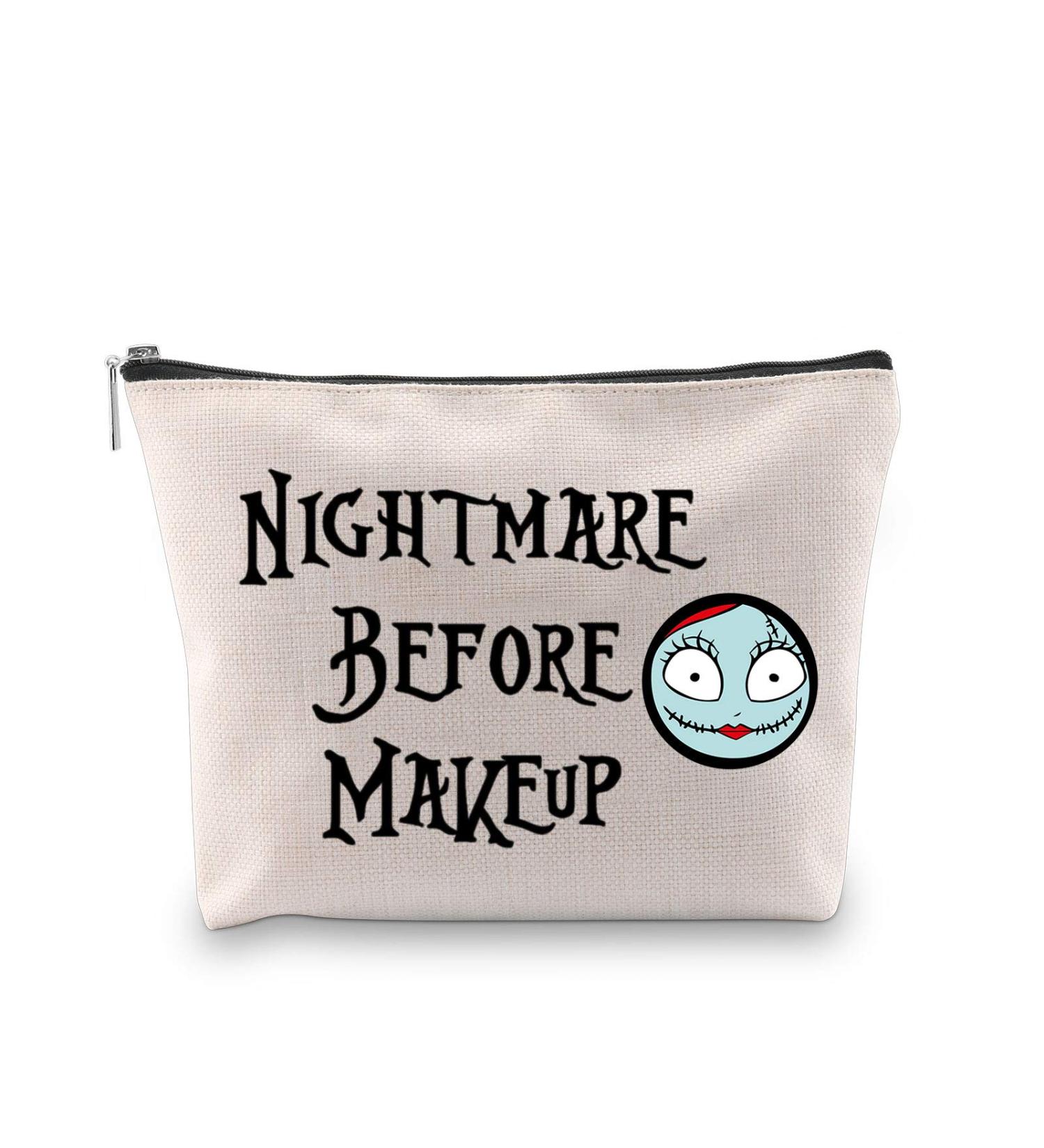 Nightmare Before Makeup Cosmetic Bag with Zipper - Stylish & Functional International Shipping - Buy Online on GoSupps.com
