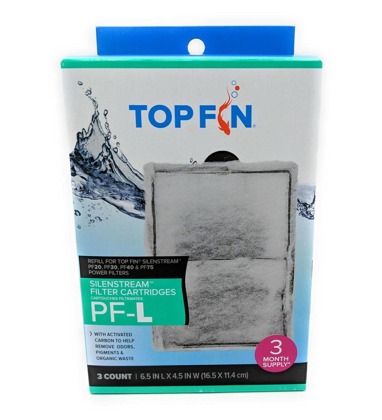 Top Fin Silentstream PF-L Refill 6.5in x 4.5 - (3 Pack) for PF20, PF30, PF40, PF75 Power Filters - Buy Online on GoSupps.com