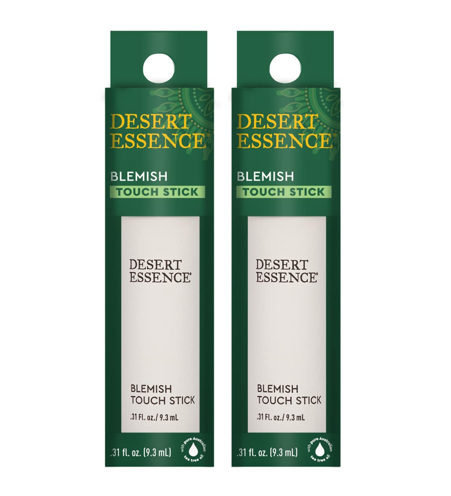 Desert Essence Blemish Touch Stick with Tea Tree Oil Skin Spot Treatment 0.31 Fl Oz (Pack of 2)