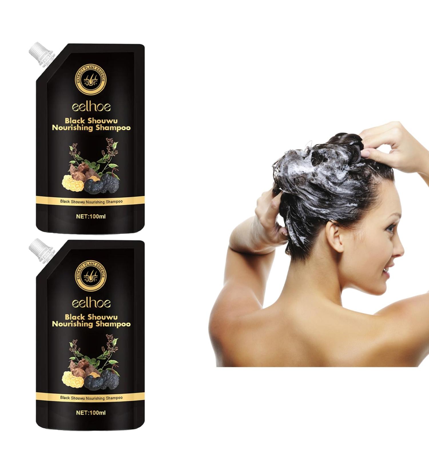  Utapossin Polygonum Multiflorum Shampoo 2 Pack Black Shampoo for Hair Growth Shampoo Anti Hair Loss Reduction Excessive Hair Loss Stimulation - Buy Online on GoSupps.com
