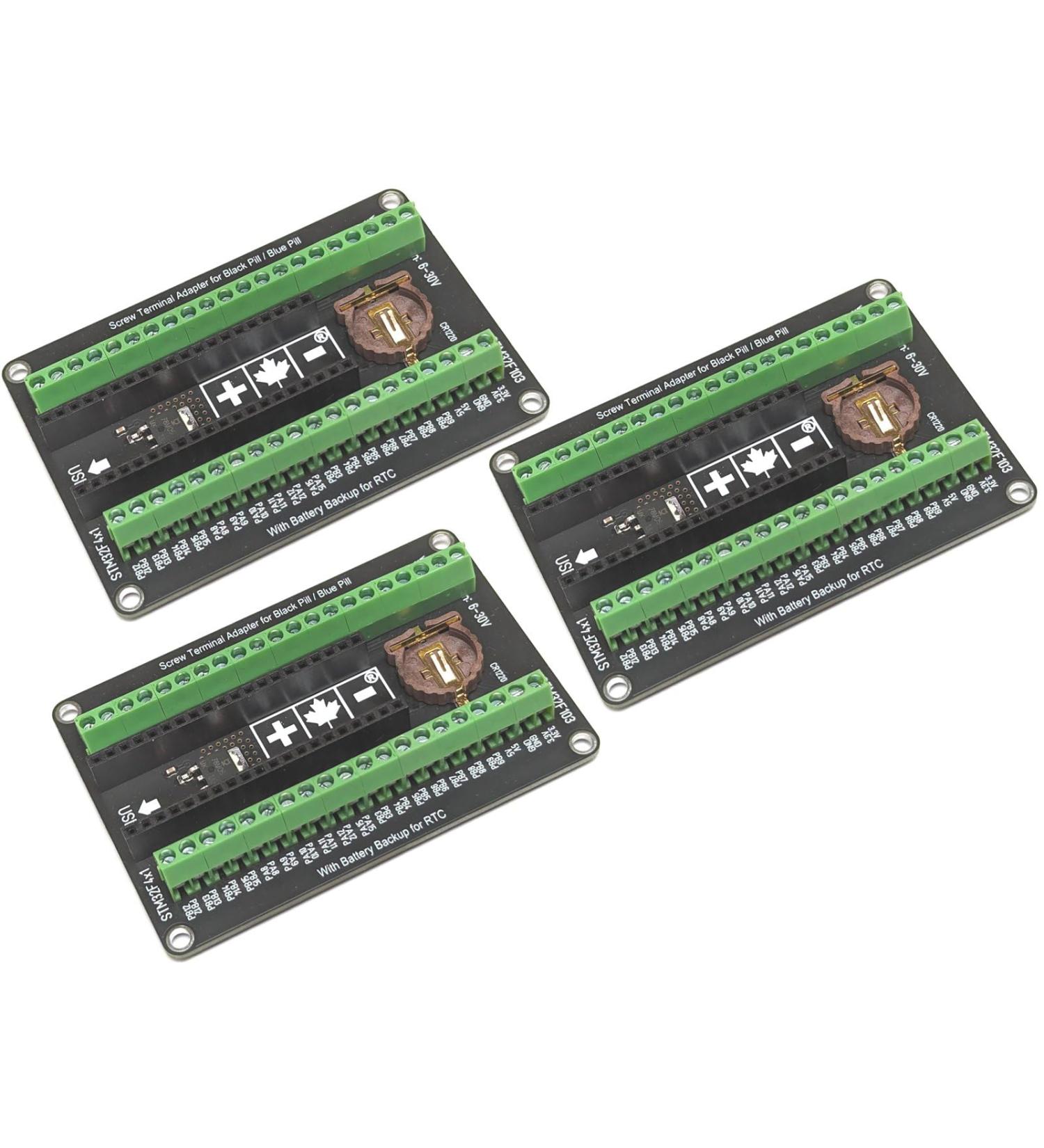 Shop 3 x CANADUINO STM32 Screw Terminal Adapter - Compatible with Blue Pill & Black Pill Battery Backup & LDO - International Shipping Available - Buy Online on GoSupps.com