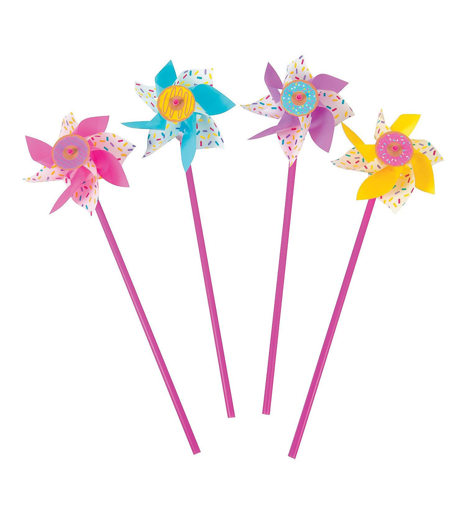 Fun Express Donut Party Pinwheels (Set of 12) Birthday Party Supplies and Favors