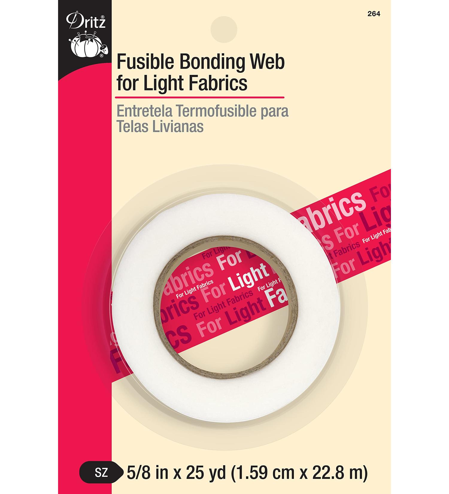 Dritz Fusible Light Fabrics Bonding Web - 5/8 x 25 Yards - White - Lightweight Adhesive for Fabrics - Buy Online on GoSupps.com