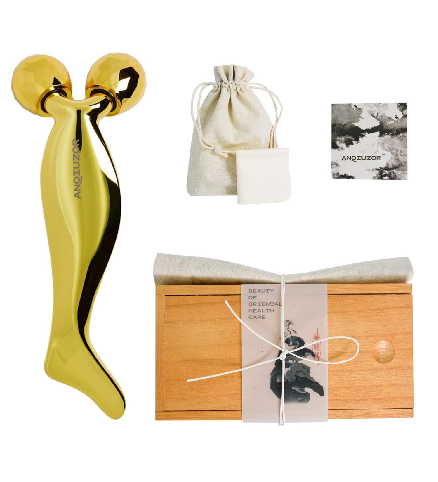 3D Face Massager Roller - Metal V-Line Lifting Gua Sha Tool for Face Eyes Neck & Body Relief | Perfect Gift for Women & Men - Buy Online on GoSupps.com