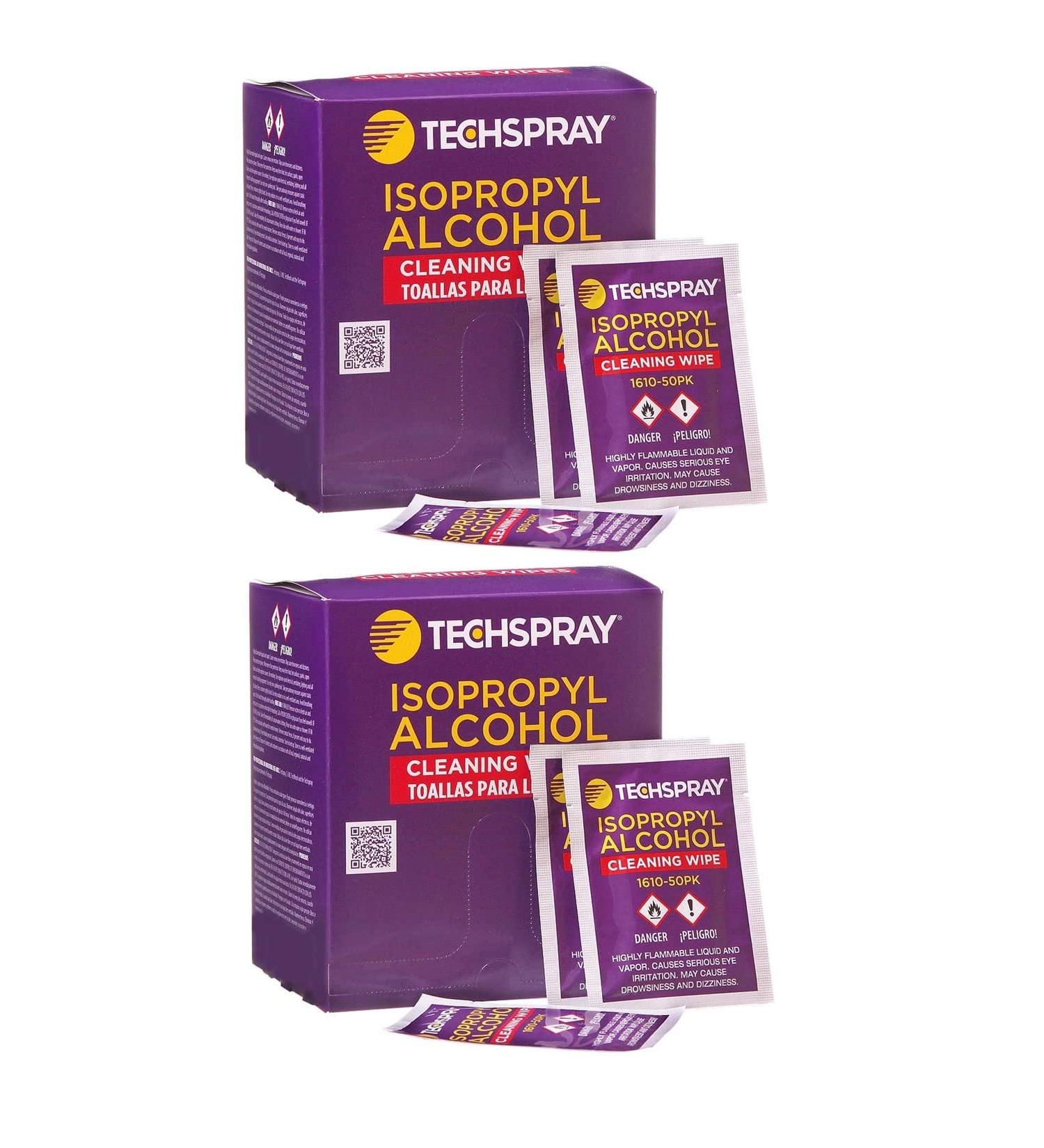 Buy Techspray 1610-50PK Isopropyl Alcohol Wipes 99.8% - Pre-Saturated Pack of 2 | International Shipping Available - Buy Online on GoSupps.com