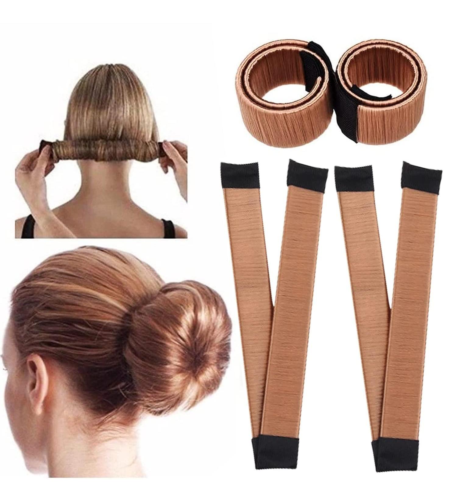 Glamza Women's Magic Hair Bun Snap Styling Donut Former French Twist Band Maker (Light Brown) - Buy Online on GoSupps.com