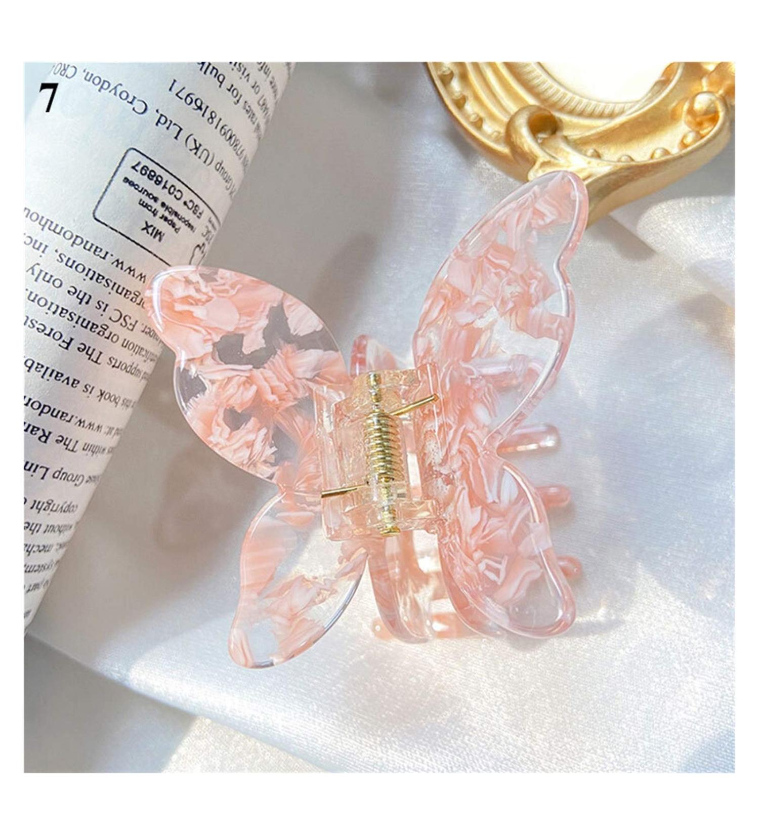 Shop Bapao Butterfly Hair Clips - Sweet Marble Leopard Print Acrylic Barrettes for Women | Ideal Hair Jewelry Gift (Color: 7) - Buy Online on GoSupps.com