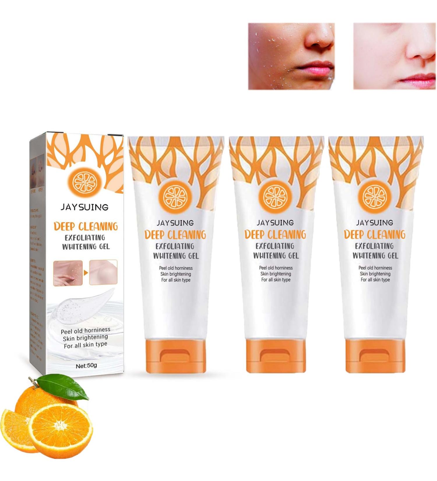 Gel exfoliant exfoliant pour le visage pour femme gel claircissant et claircissant gommage l'orange pour le visage des femmes r duit les taches de peau nettoyage en profondeur et lissage pour 3 pi ces. - Buy Online on GoSupps.com