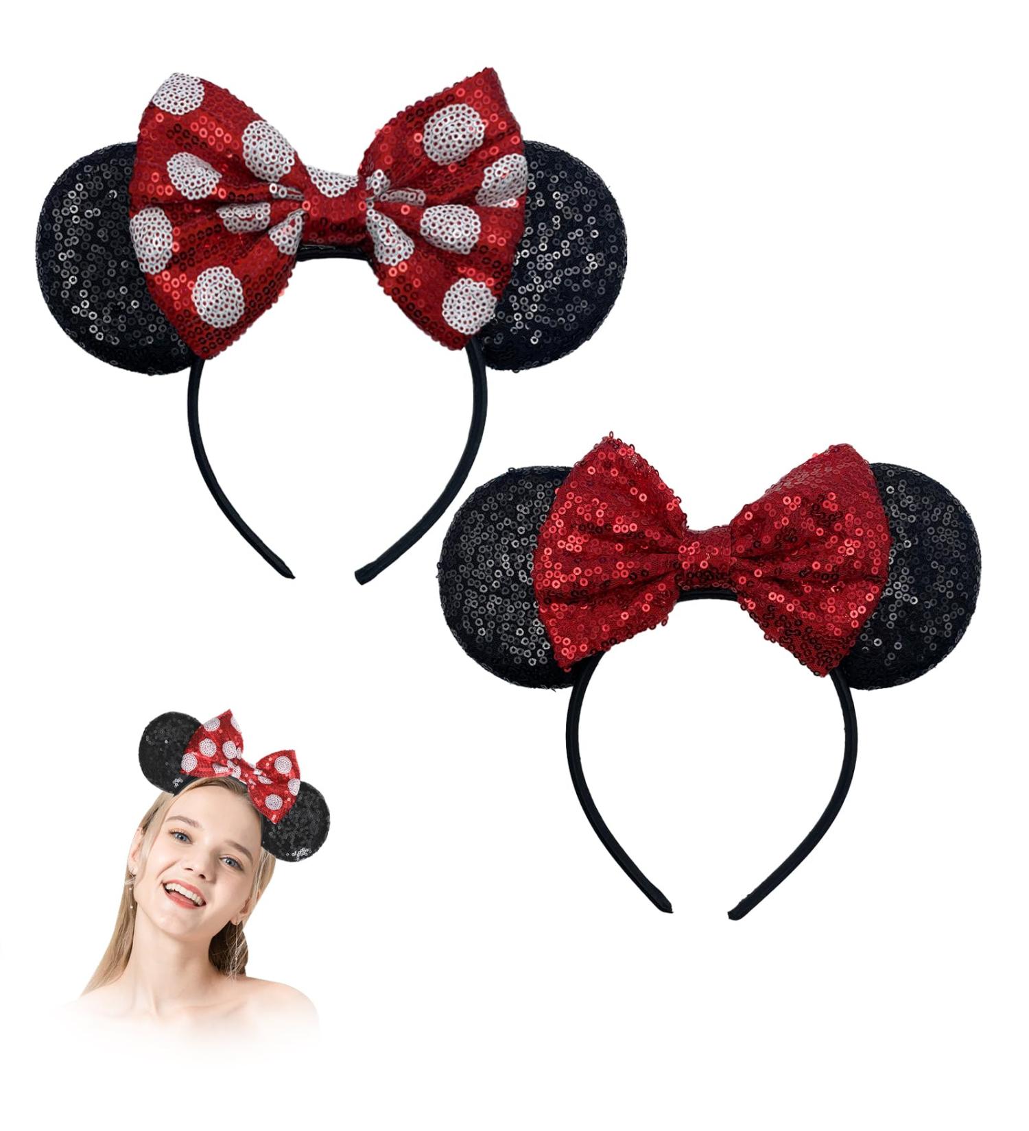 2 pieces Mouse Ears Mouse Ears Headband Black and white and black and white polka dot colourways Suitable for carnivals parties and other events Suitable for adults and children - Buy Online on GoSupps.com