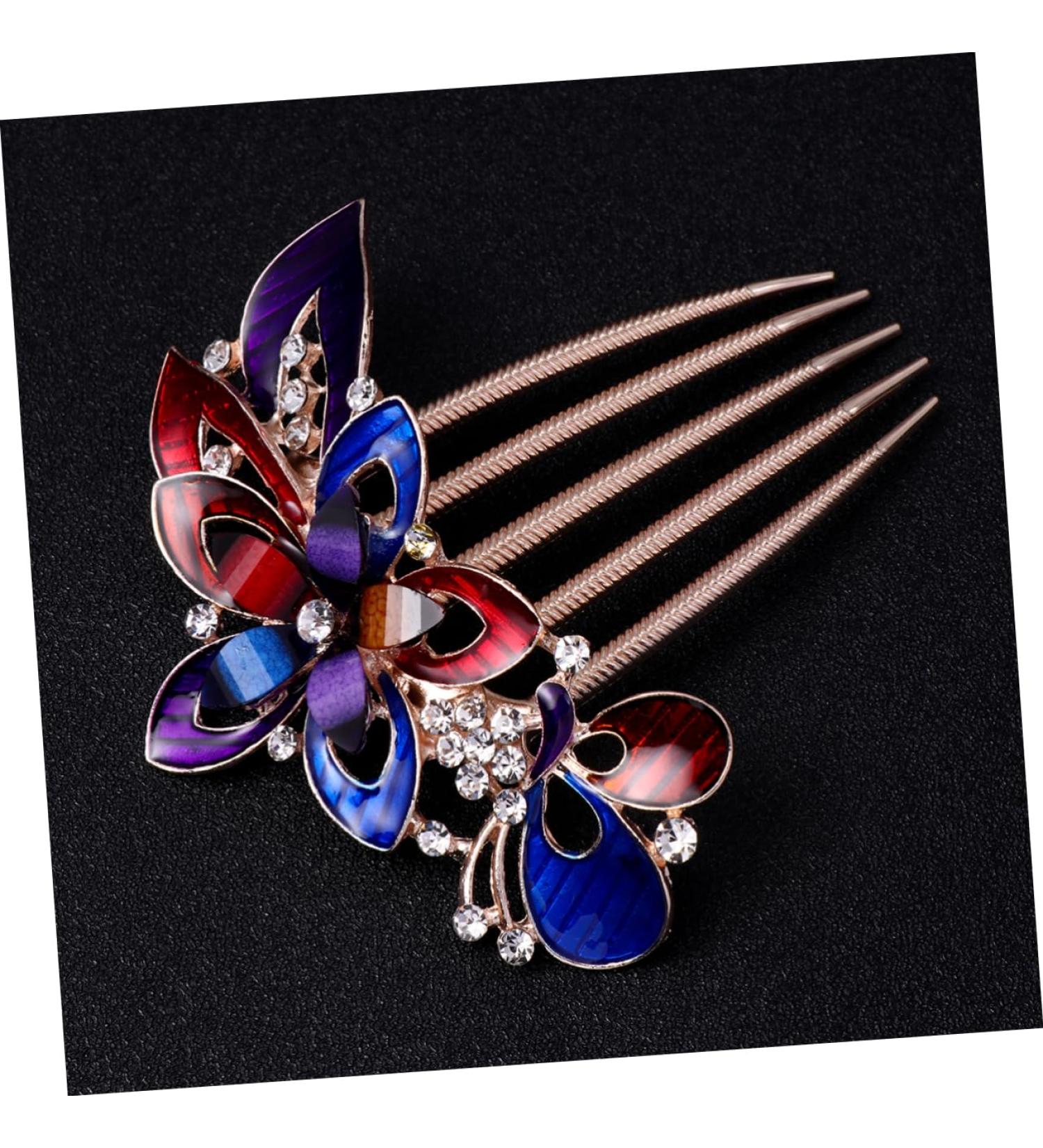 FOYTOKI Decorative Hair Combs Wedding Hair Rhinestone Hair Combs for Women Fashion Jewelry for Women Bridal Hair Comb Flower Crystal Bride Clip Hair Fork Clip Dense Bridesmaid Hair Piece - Buy Online on GoSupps.com