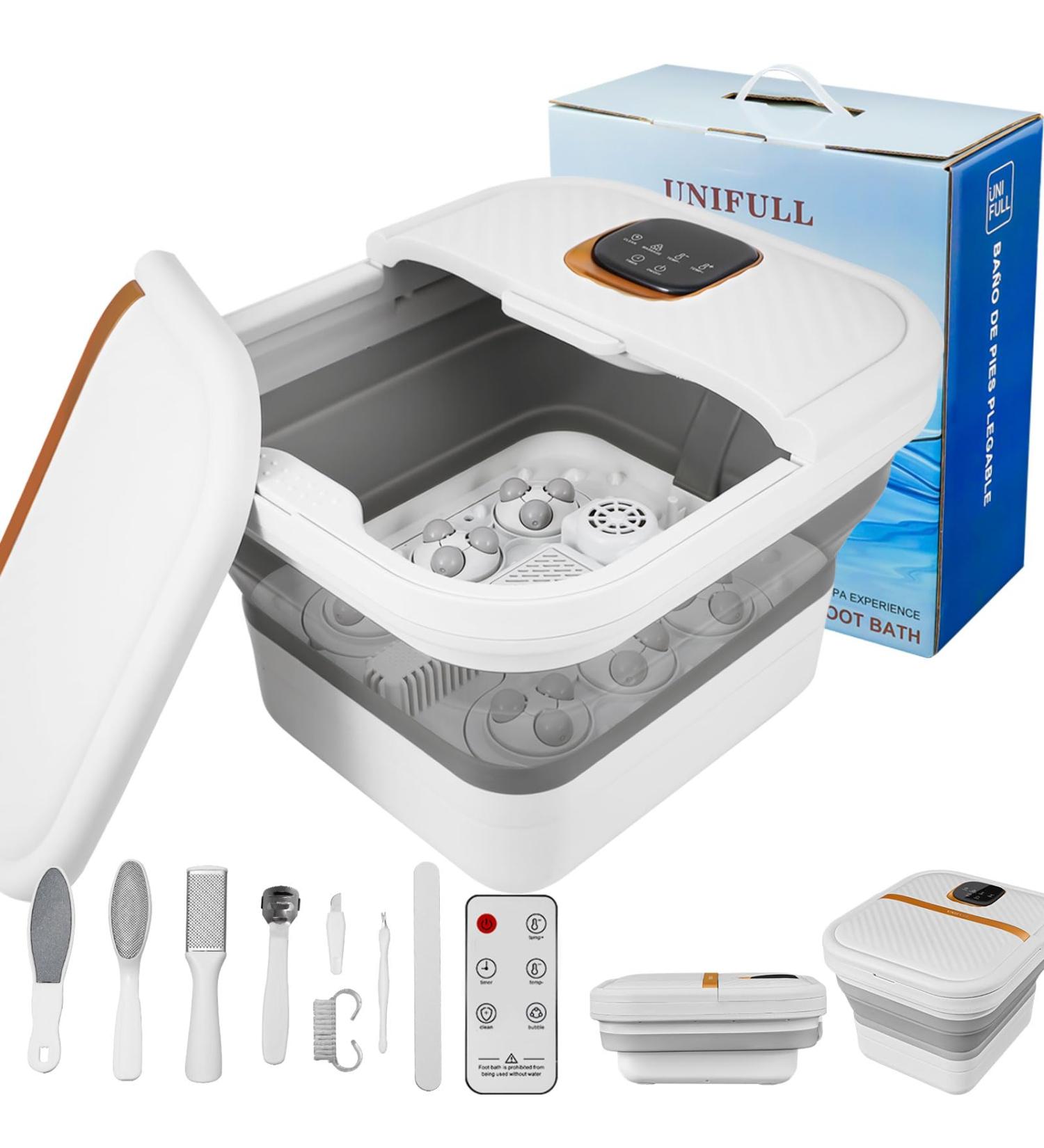 UNIFULL Collapsible Foot Spa Bath with Heat Motorized Massager Touch Screen Foot Pedicure Kit Temperature Control Pedicure Foot Spa Foot Bath - Buy Online on GoSupps.com