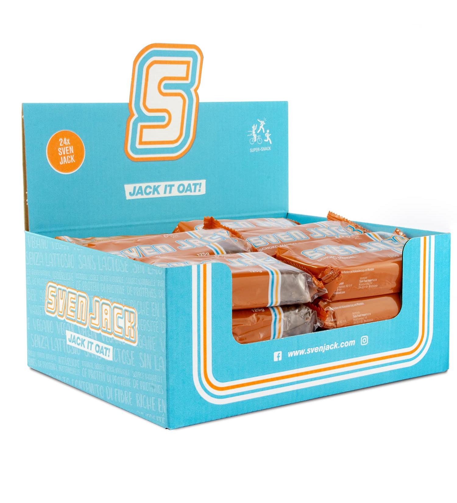 Sven Jack Energy Cake - Chocolate Almond Oatmeal Flapjack (24 Pack) | Low Sugar High Energy Fitness Snack - Buy Online on GoSupps.com