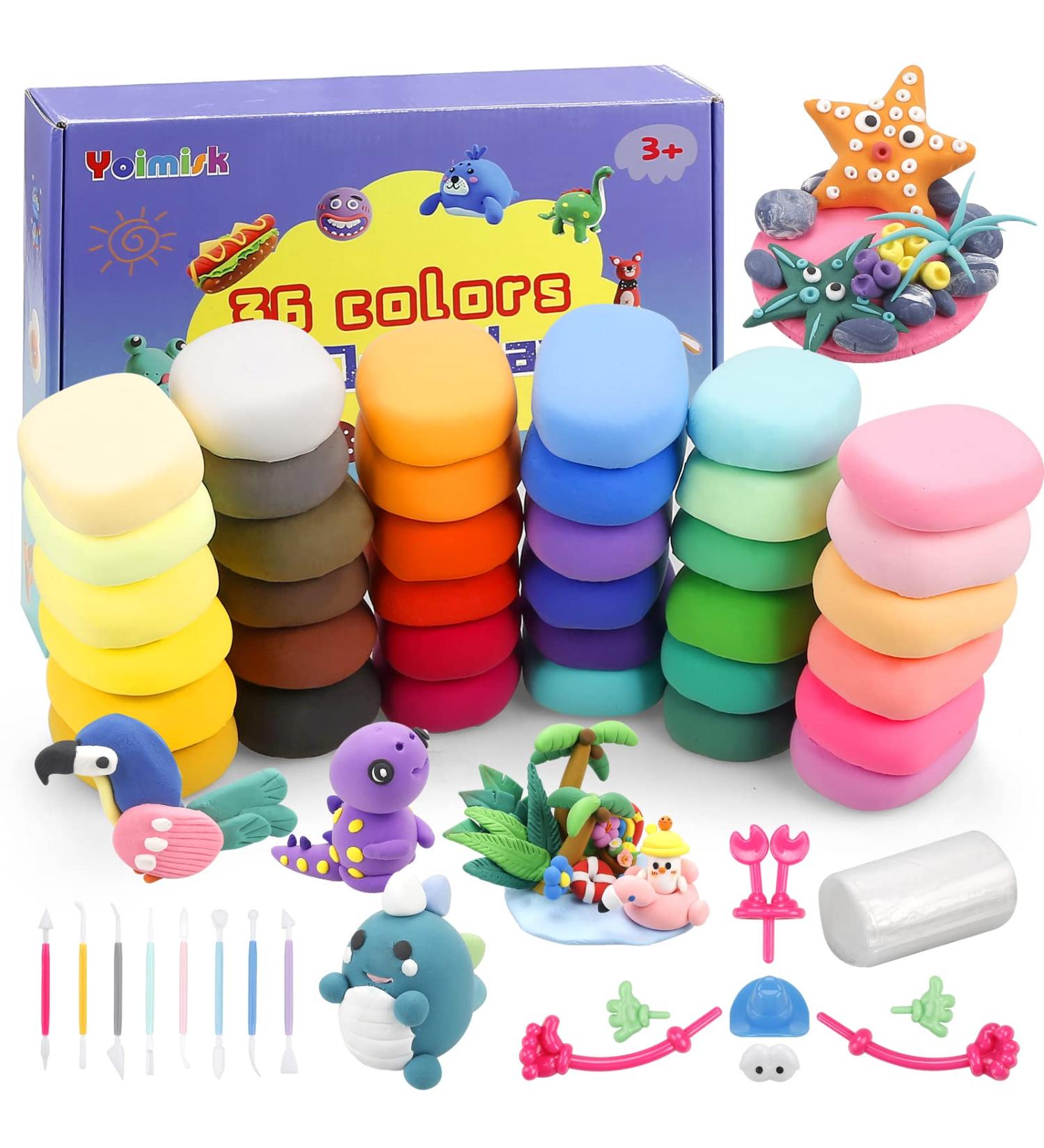 Yoimisk Air Dry Clay Kits - 36 Colors | Non-Toxic Modeling Clay for Kids | Ultra-Light & Safe | Perfect Gift Idea - Buy Online on GoSupps.com